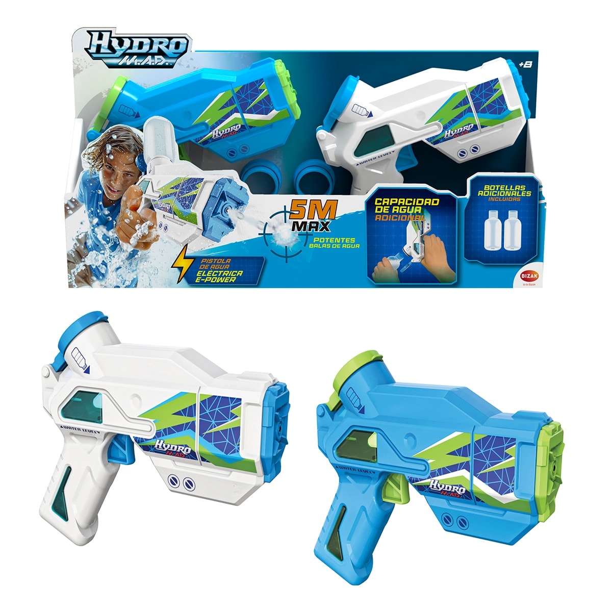 Bizak - Pack doble Pistola de agua Hydro Mad Mini Blaster Bizak. - Image 1