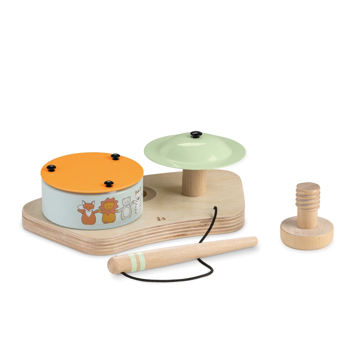 Hauck - Juguete de madera para trona evolutiva Hauck Play Drums S hauck Animals. - Image 1