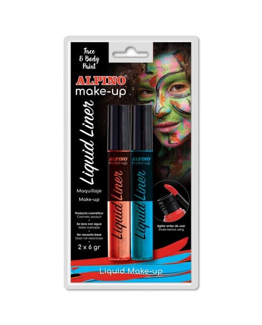 Alpino - Blister Maquillaje 2 Liquid Liner Alpino Azul & Rojo.