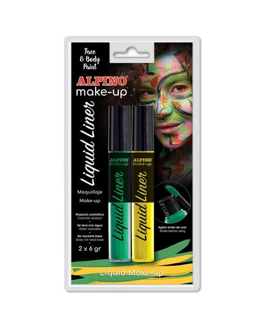 Alpino - Blister Maquillaje 2 Liquid Liner Alpino Amarillo & Verde.