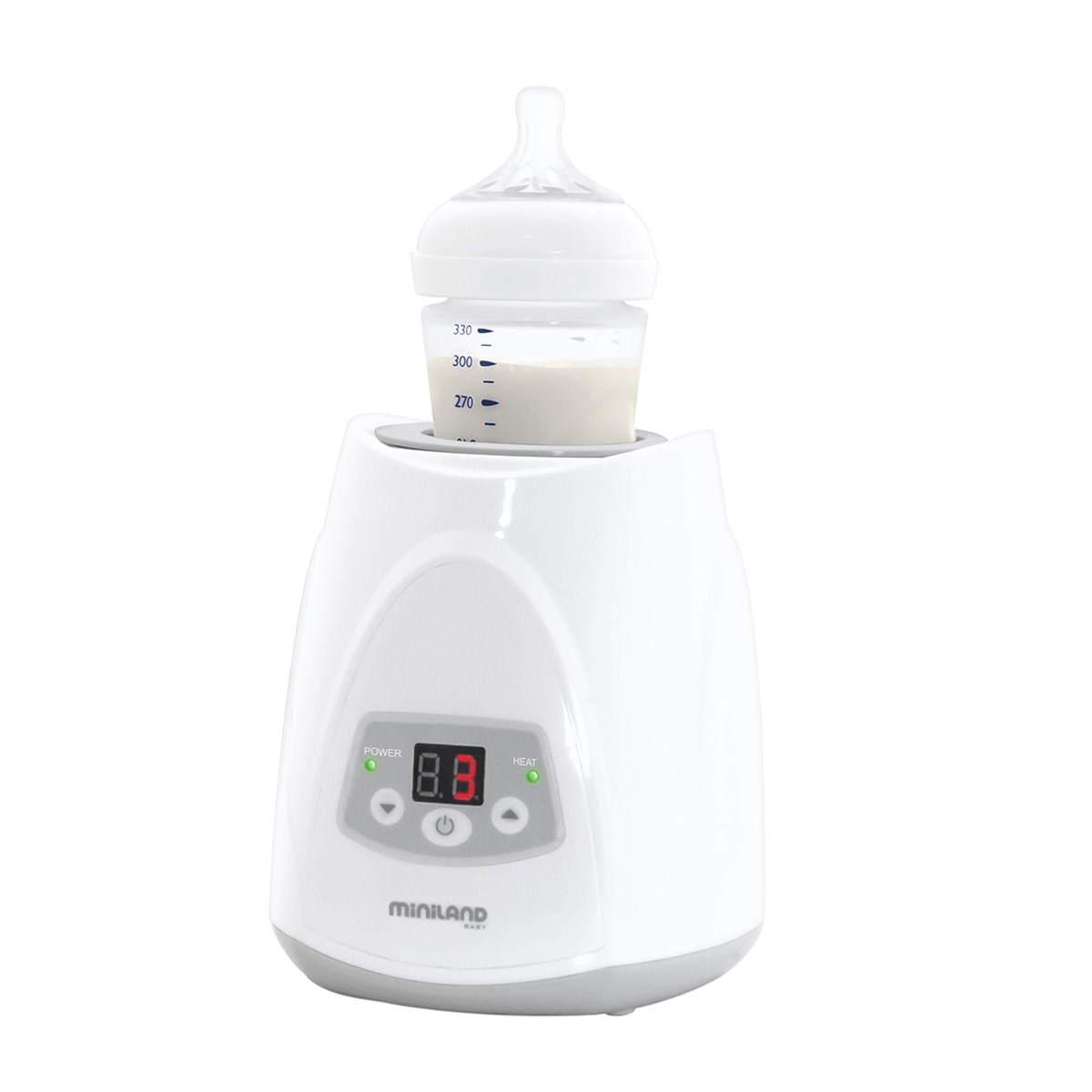 Miniland - Calienta Biberones Miniland Baby Warmy Digy con Display blanco-gris. - Image 1