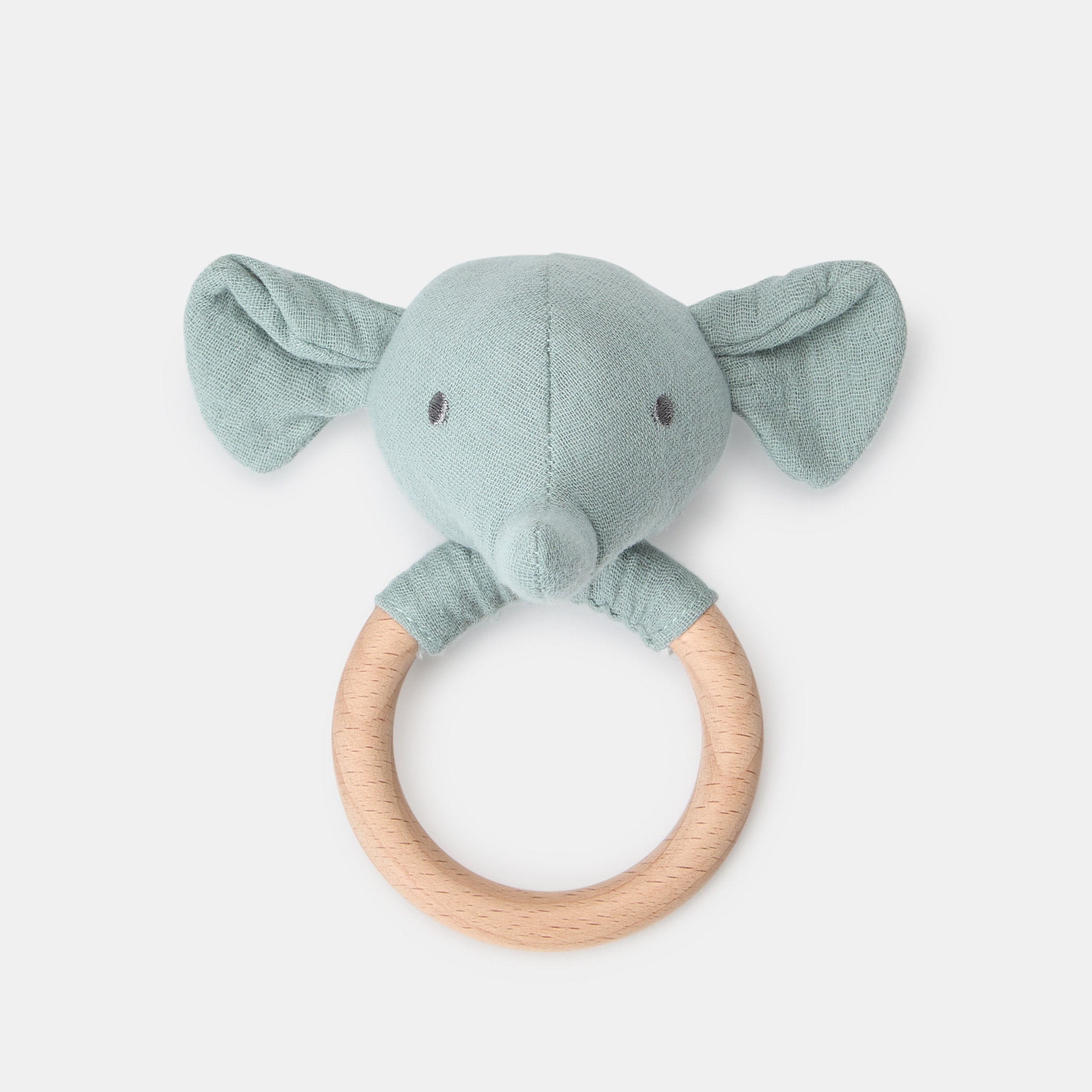 Cotton Juice Baby Home - Sonajero aro madera Cotton Juice Baby Home elefante. - Image 1