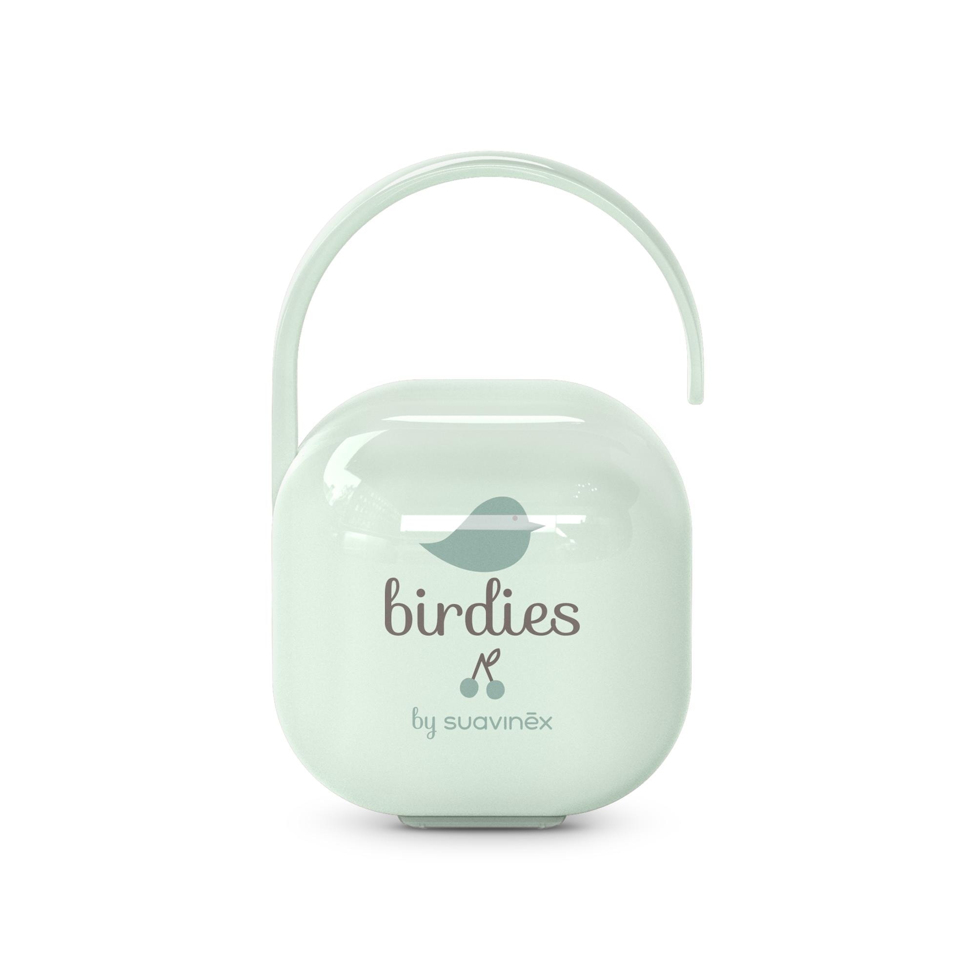 Suavinex - Portachupetes Suavinex para 2 chupetes con asa flexible colección Birdies. - Image 1