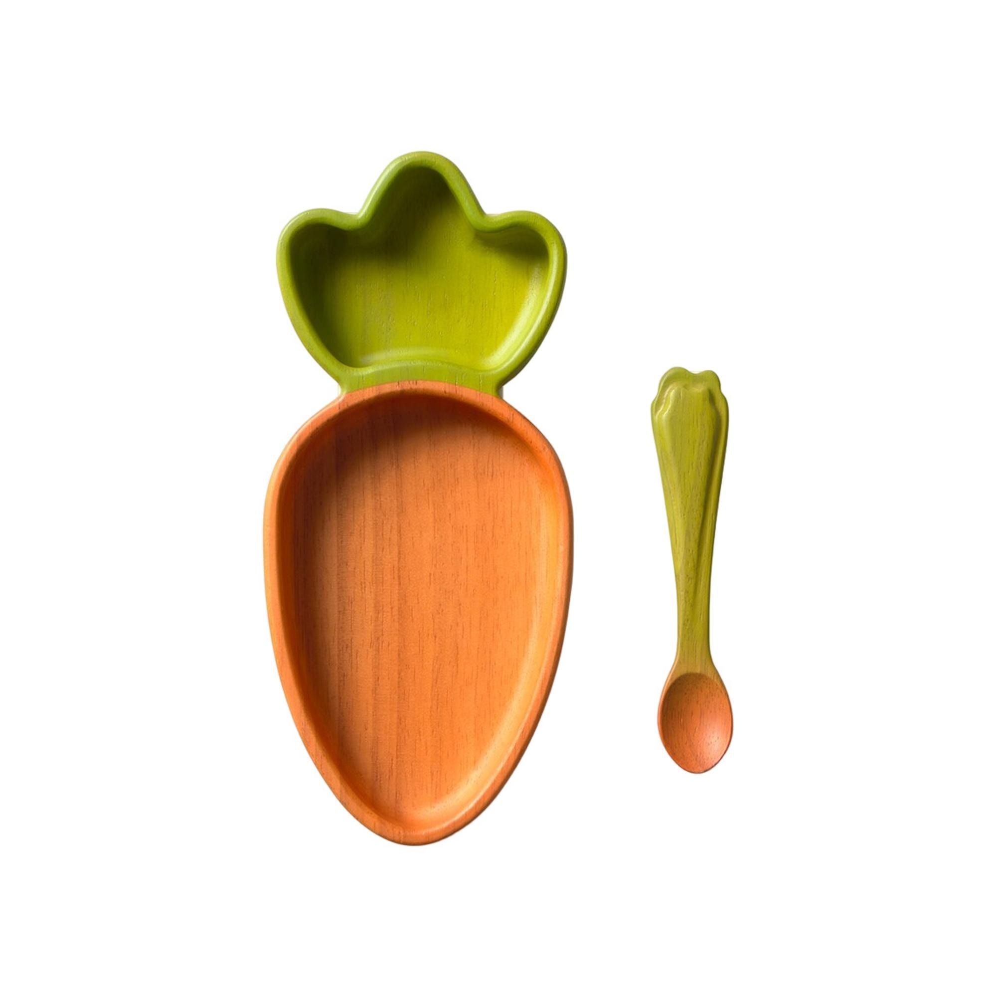 Oli&Carol - Plato y Cuchara Oli&Carol en madera de Hevea. - Image 1
