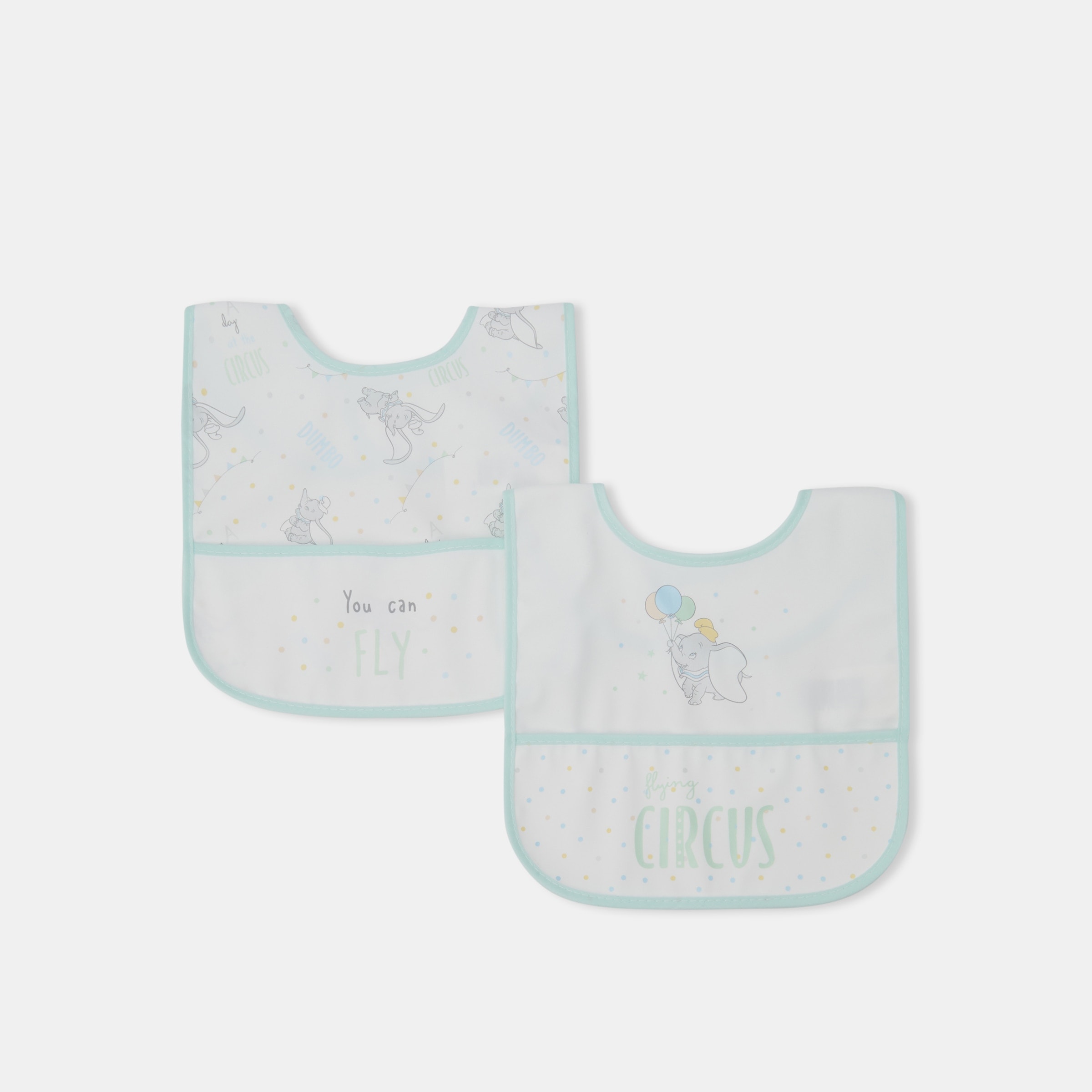 Cotton Juice Baby Home - Pack 2 baberos Disney Dumbo con bolsillo. - Image 1