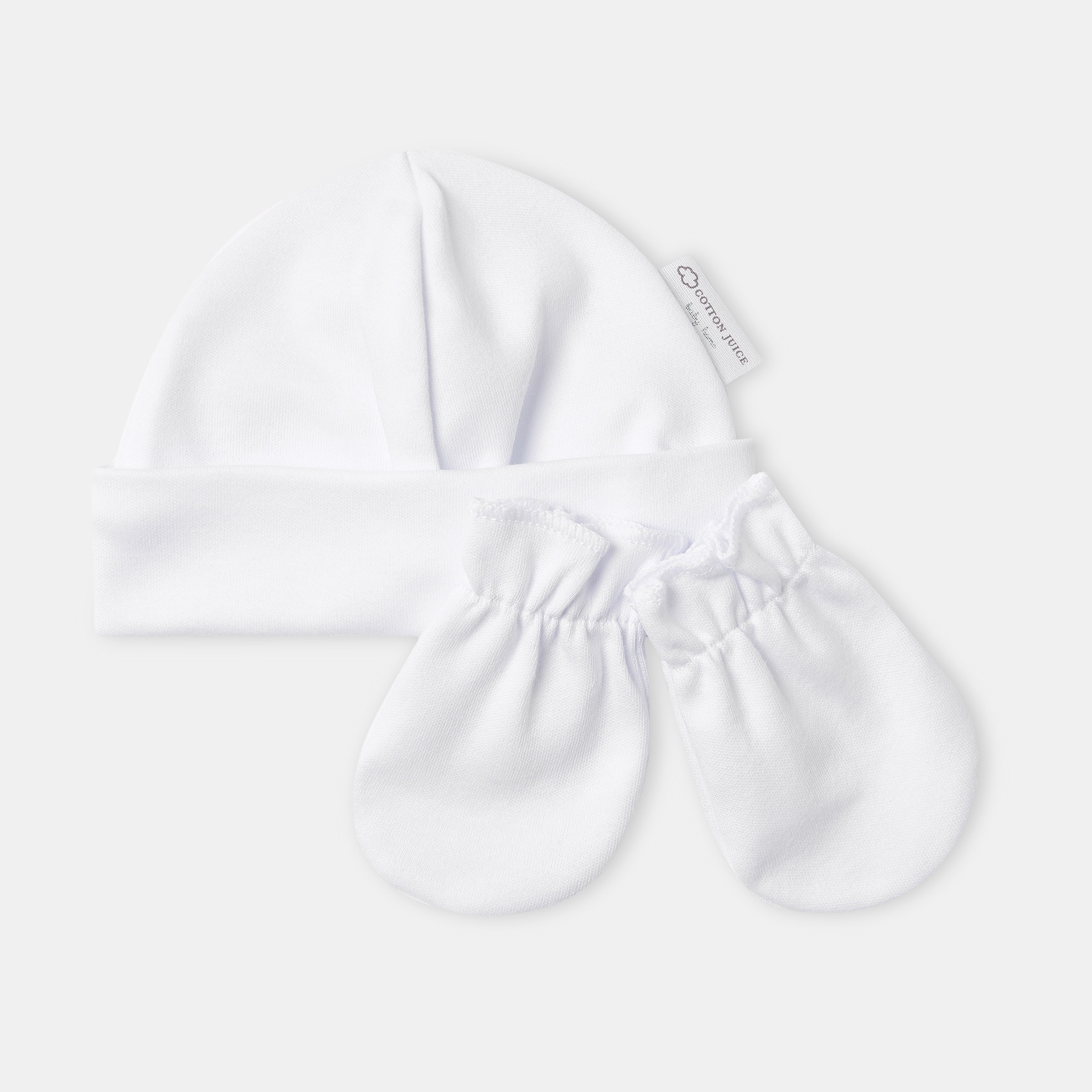 Cotton Juice Baby Home - Conjunto gorro y manoplas recién nacido Cotton Juice Baby Home. - Image 1