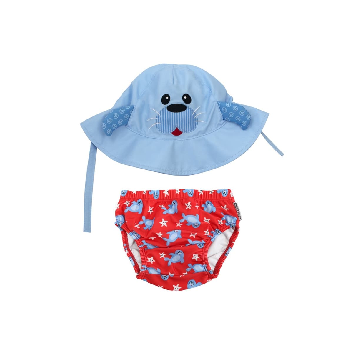 Zoocchini - Set bañador pañal + gorro upf 50 Zoocchini foca 6-12meses.