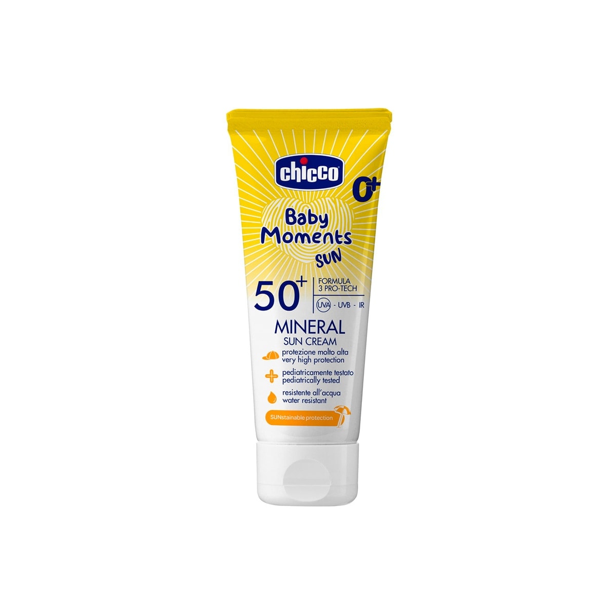 Chicco - Crema solar mineral SPF 50+ Sun Baby Moments 0 meses+ 75ml. - Image 1