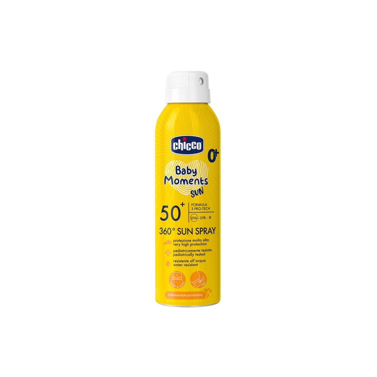 Chicco - Leche solar Sun Spray SPF 50+ Baby Moments 0 meses+ 150ml. - Image 1