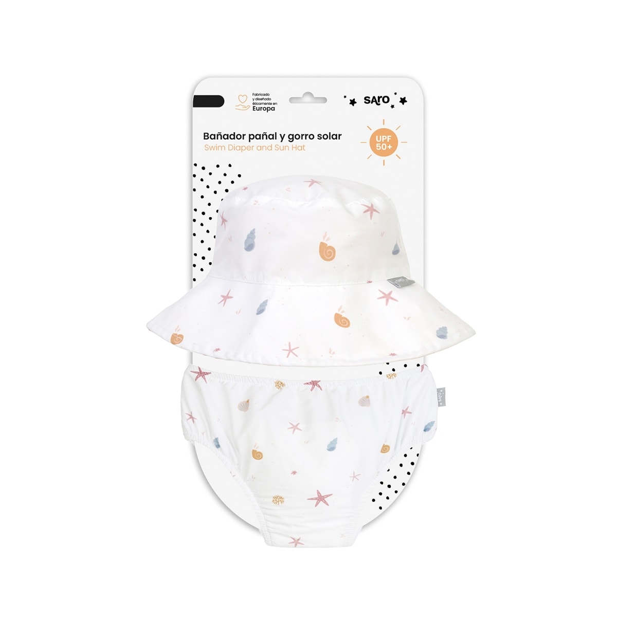 Saro - Set bañador pañal + gorro upf 50 Saro colección Sea Wonder. - Image 1