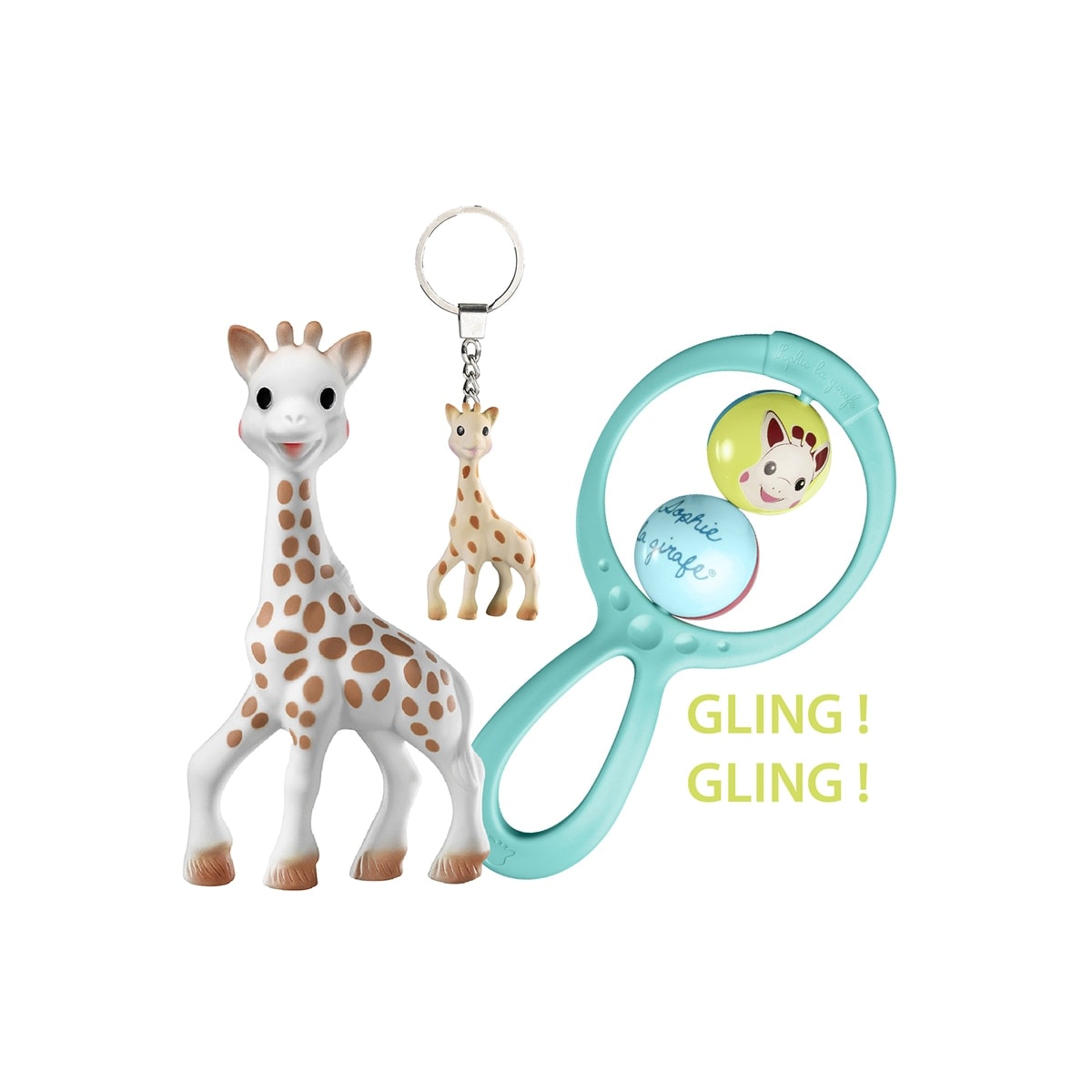 Sophie La Girafe® - Pack de Regalo Sophie La Girafe Mordedor Sophie La Girafe + Sonajero Swing + Llavero Sophie beige. - Image 1