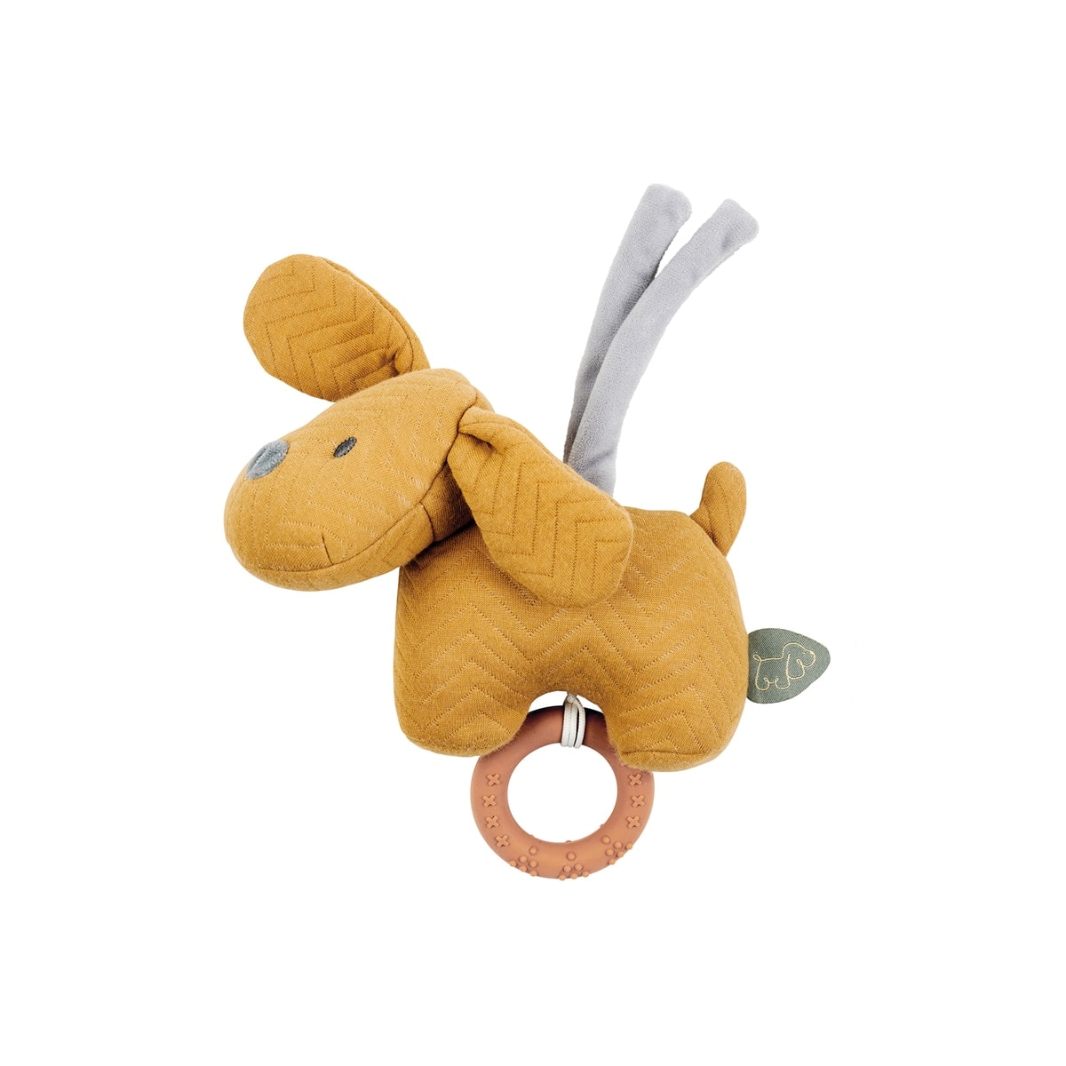 Nattou - Peluche mini musical jacquard perrito Charlie Nattou caramelo. - Image 1