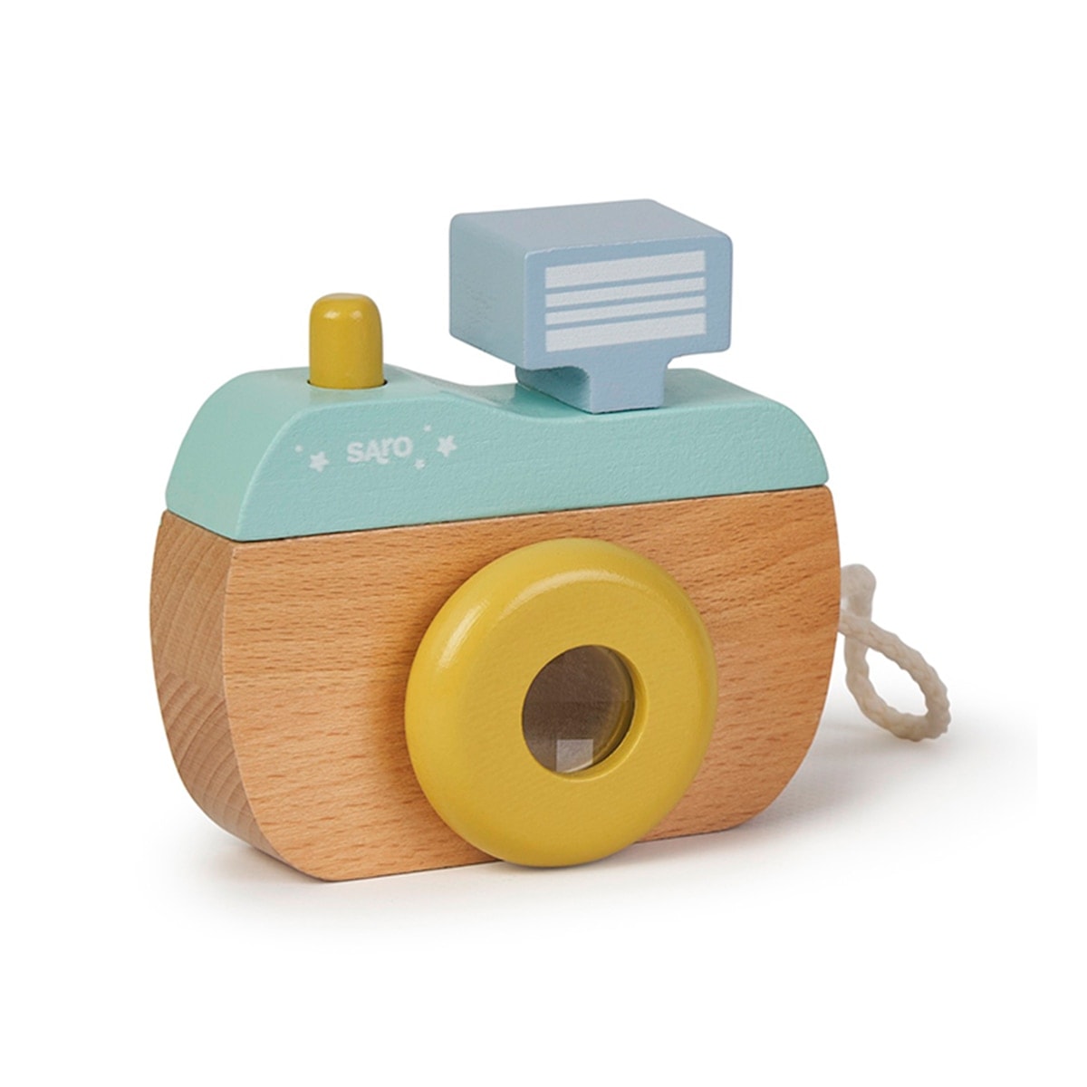Saro - Juguete cámara de fotos Saro caleidoscopio de madera para bebés. - Image 1