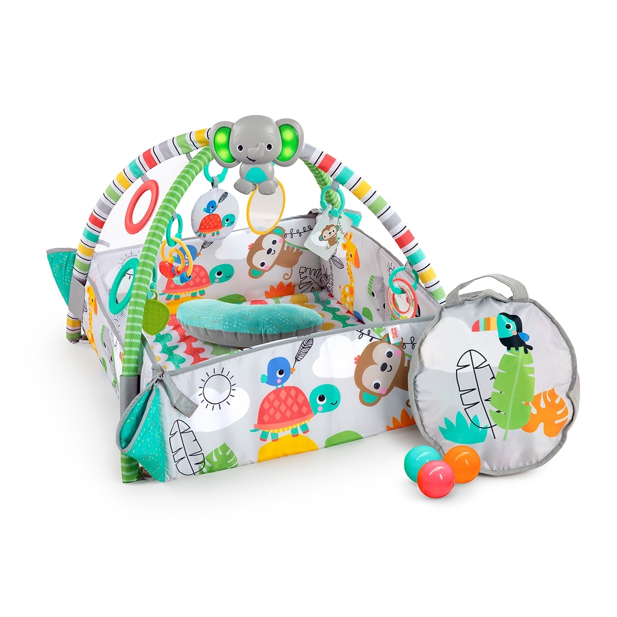 Bright Starts - Manta de Actividades Bright Starts 5 en 1 Your Way Ball Play Activity Gym & Ball Pit Totally Tropical multicolor. - Image 1