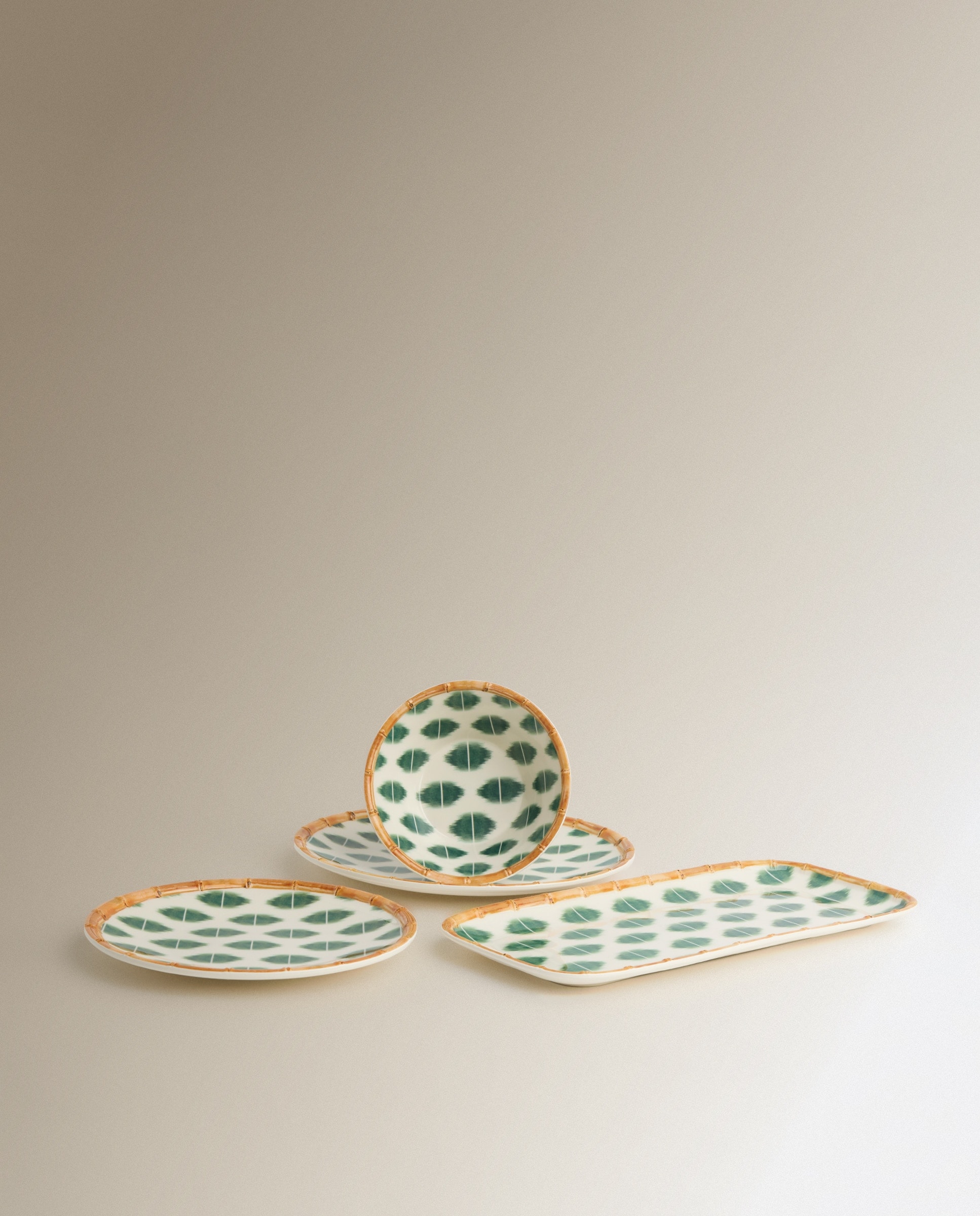 El Corte Inglés - Vajilla de melamina para exterior por piezas Ikat Verde. - Image 1