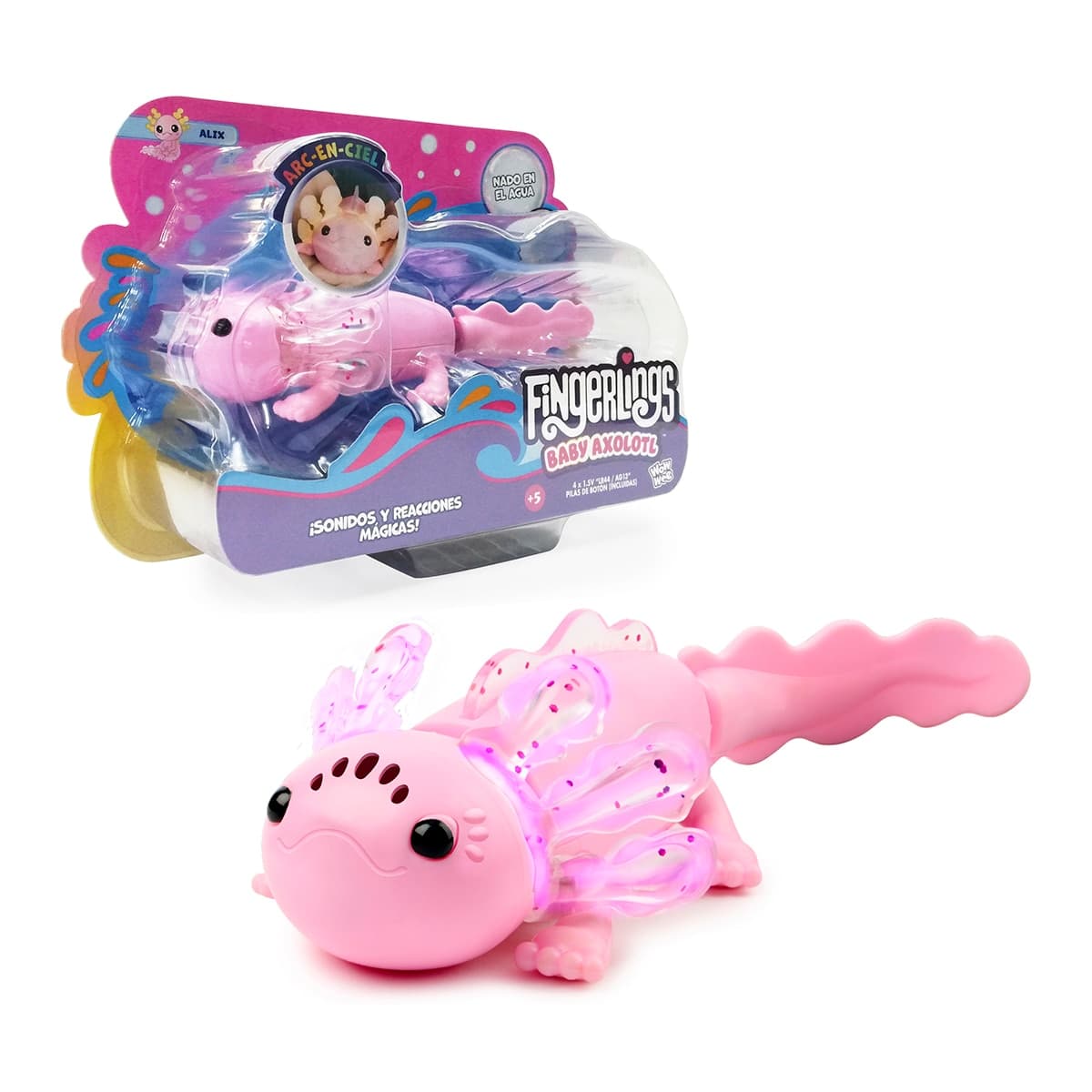 FINGERLINGS - Ajolote interactivo Axolotl Nadador Fingerlings.