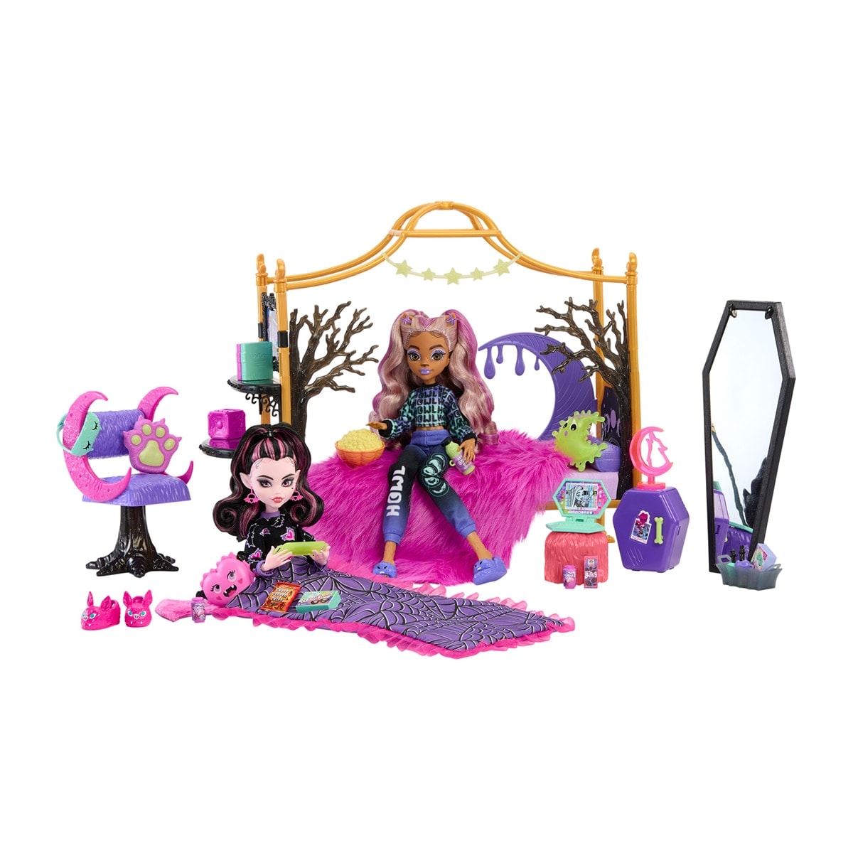 Monster High - Habitación con dos muñecas, cama y accesorios Monster High. - Image 1