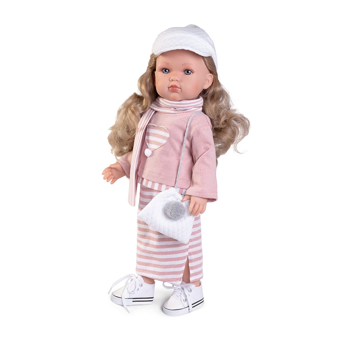 Muñecas Antonio Juan - Muñeca Bella vestido de rayitas Muñecas Antonio Juan. - Image 1
