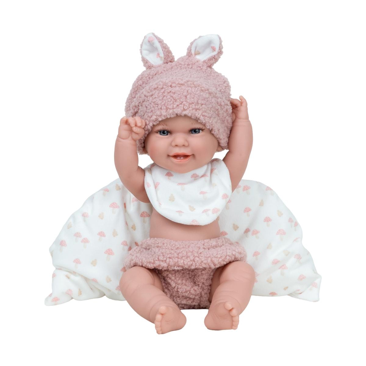 ARIAS - Muñeca Elegance 33 cm Babyto rosa con capazo cuerpo Vinyl Arias. - Image 1