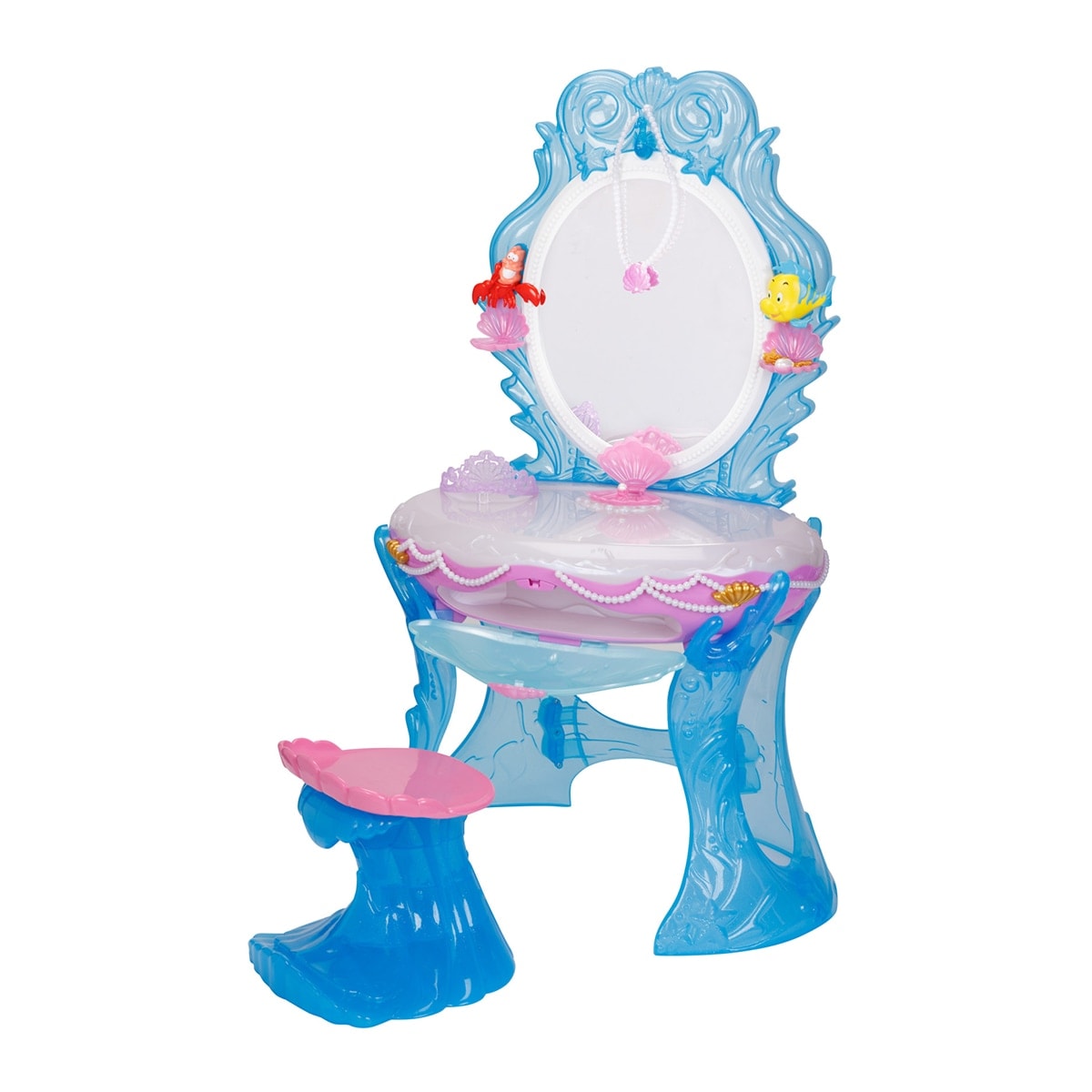 Jakks Pacific - Tocador Ariel con luces y sonidos, taburete y accesorios para jugar Princesas Disney Jakkks. - Image 1
