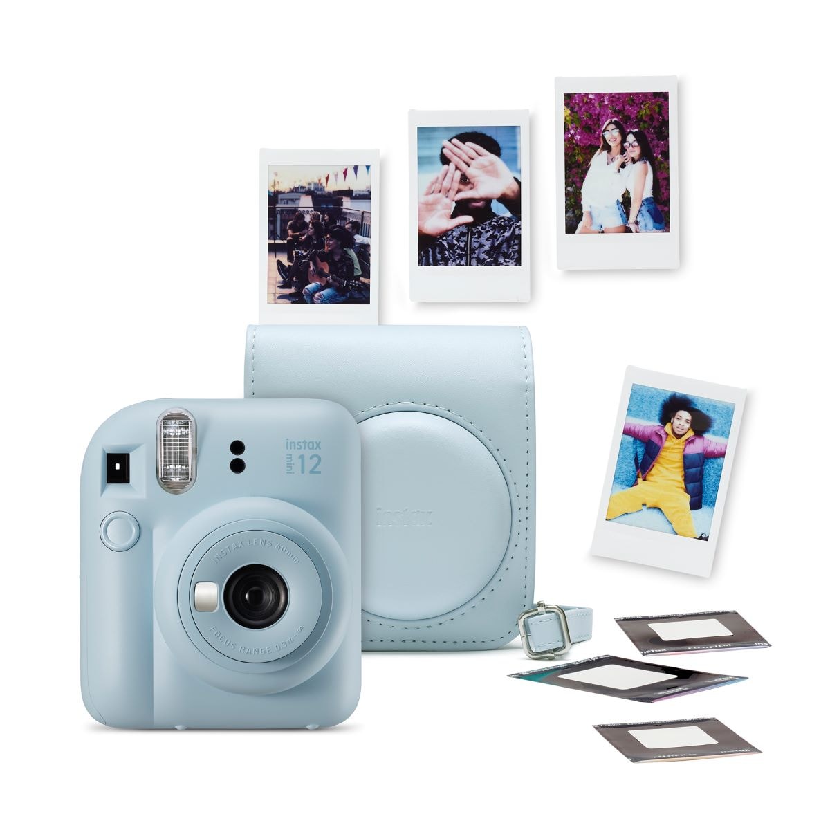 Fujifilm - Kit de Cámara instantánea Fujifilm instax mini 12 con funda, carga 10 fotos y 50 adhesivos de doble cara. - Image 1