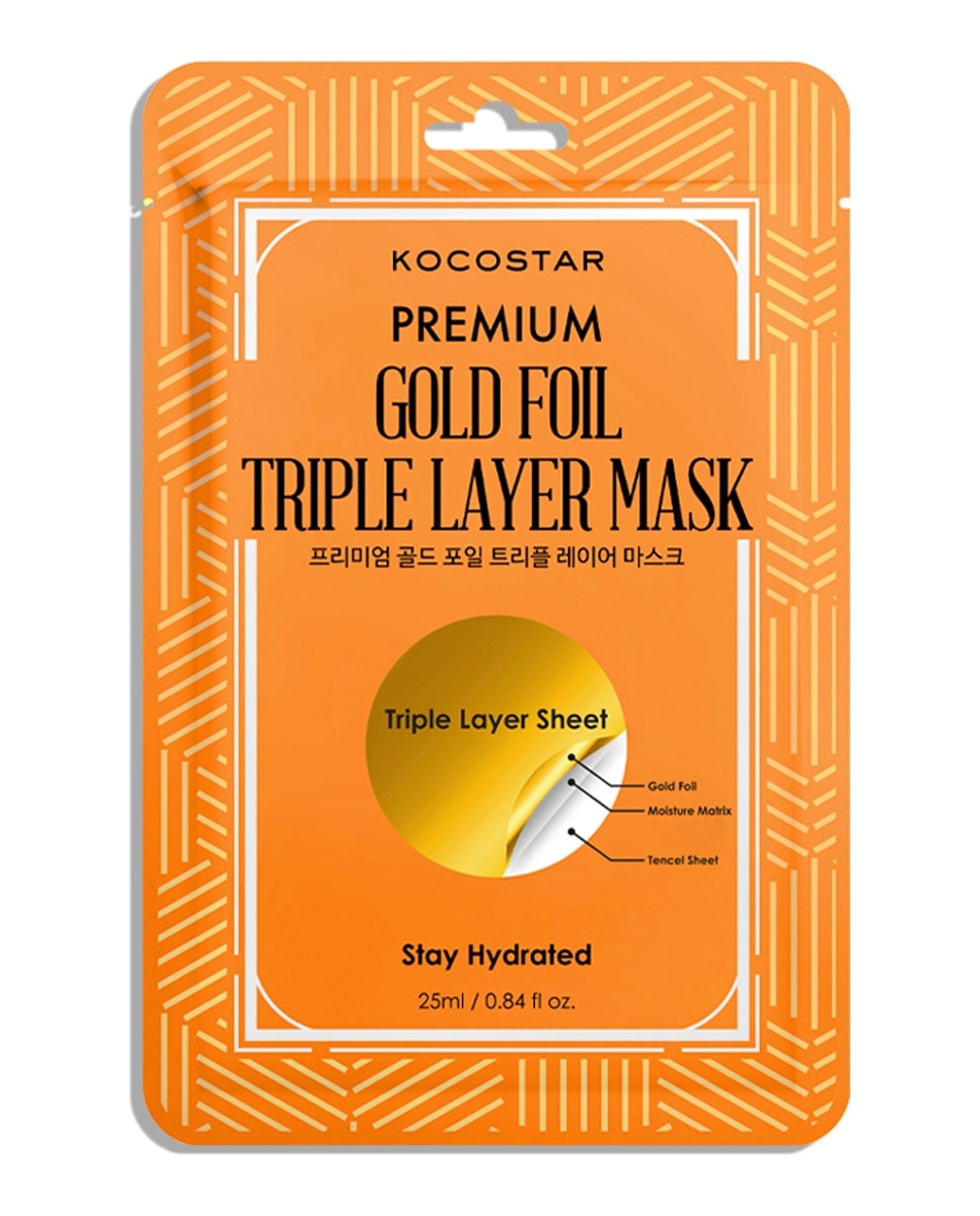 Kocostar - Mascarilla de velo Premium Gold Foil Triple Layer Mask Kocostar. - Image 1
