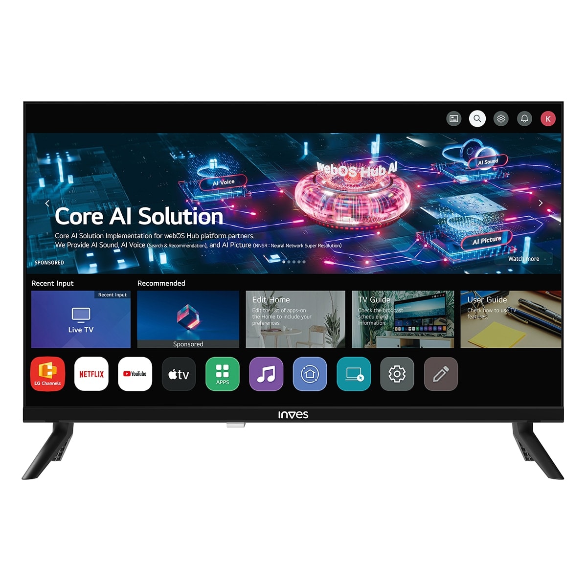 Inves - TV LED 61cm (24") Inves LED-2426WBS, HD Smart TV. - Image 1