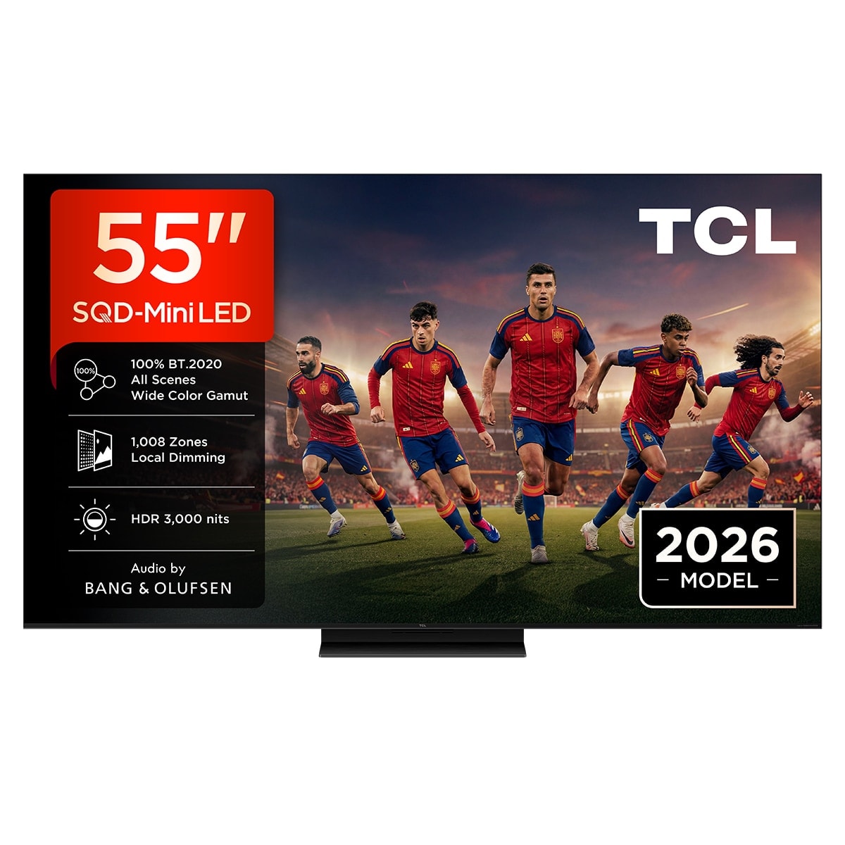 TCL - TV SQD-MiniLED 139cm (55") TCL 55C8L, 4K HDR 3000 nits, Google TV, 144Hz, Dolby Vision & Atmos, Audio by Bang & Olufsen. - Image 1