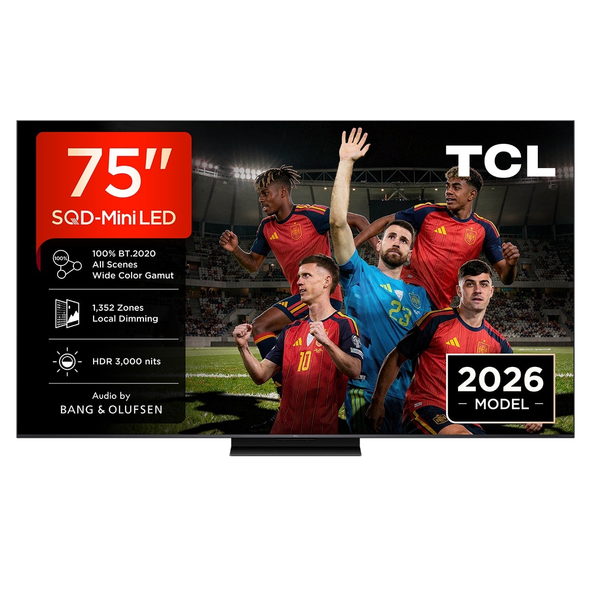 TCL - TV SQD-MiniLED 189cm (75") TCL 75C7L, 4K HDR 3000 nits, Google TV, 144Hz, Dolby Vision & Atmos, Audio by Bang & Olufsen. - Image 1