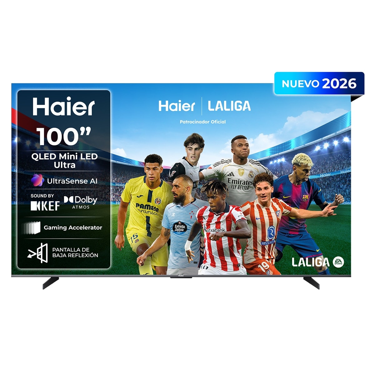 Haier - TV Mini LED (100") Haier S90 H100S90FUX, 4K UHD, 144?Hz, Google TV, HDR10+, Dolby Vision IQ, Dolby Atmos Sound by KEF. - Image 1
