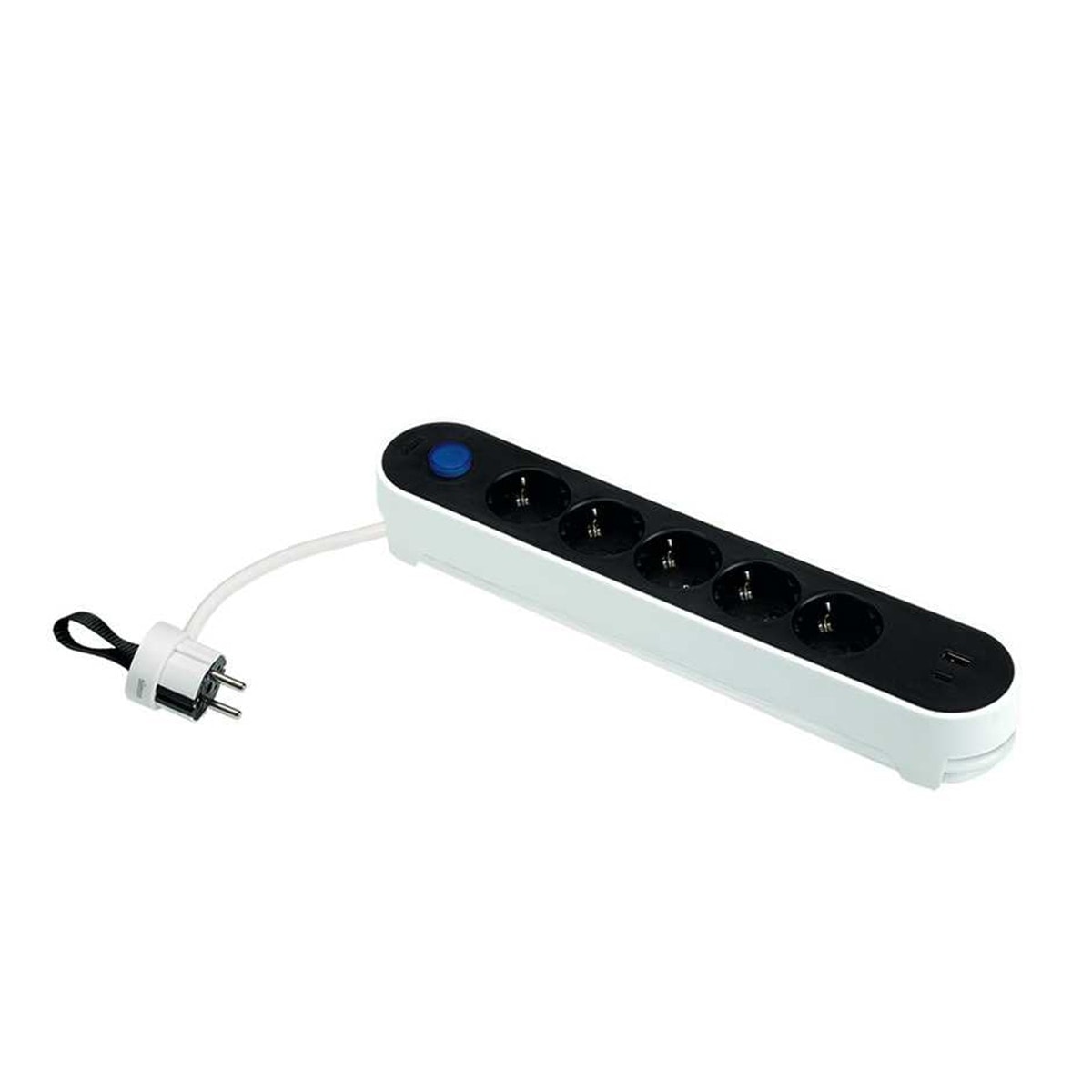 SIMON - Base múltiple Plug 2 USB carga rápida 18W con interruptor y clavija extraplana Simon. - Image 1