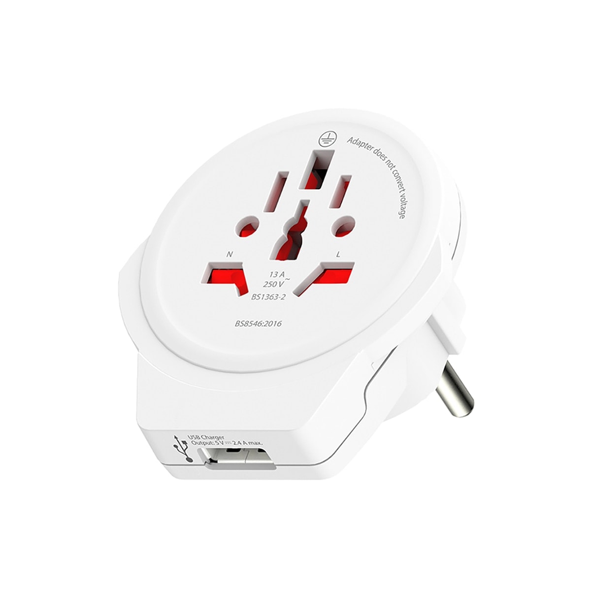 SKROSS - Adaptador de Viaje Mundial a Europa (Schuko) con 2 Cargadores USB-A Integrados. - Image 1