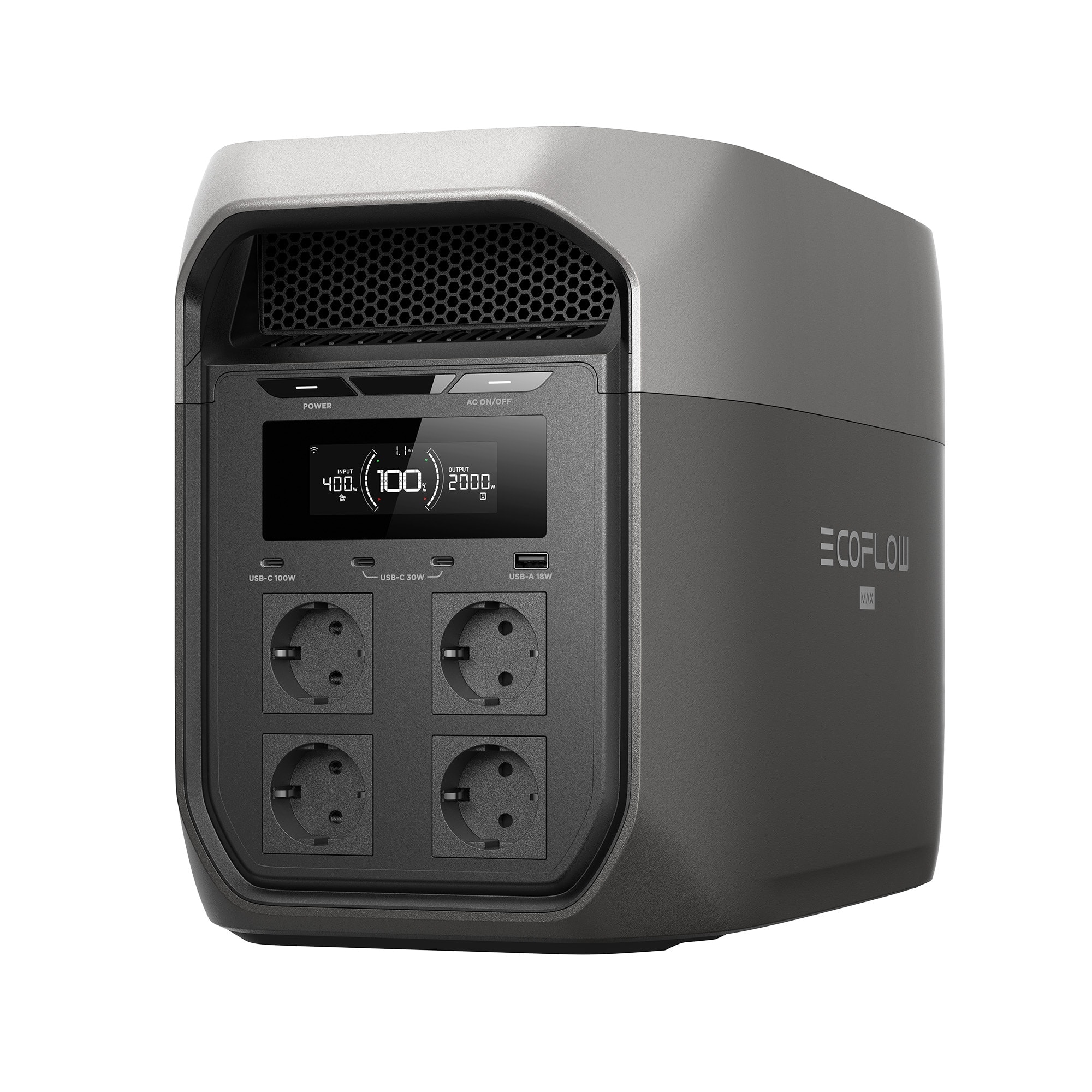 ECOFLOW - Estación de energía portátil EcoFlow DELTA 3 Max de 2048 Wh con salida de 2400W y carga ultra rápida de alta eficiencia.. - Image 1