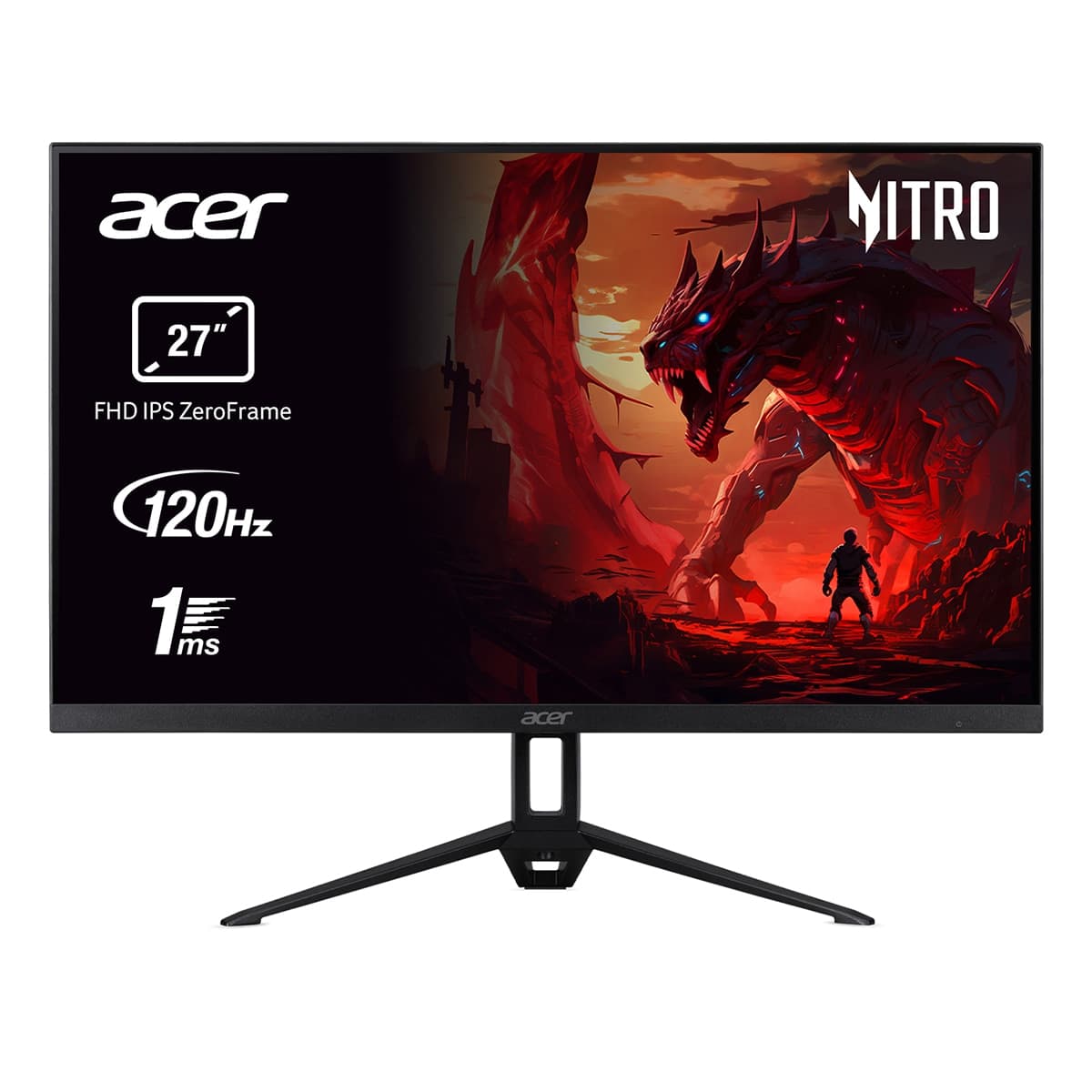 Acer - Monitor PC Gaming 69cm (27") Acer Nitro KG273G0bmix, 120 Hz Full HD ZeroFrame IPS, AdaptiveSync.