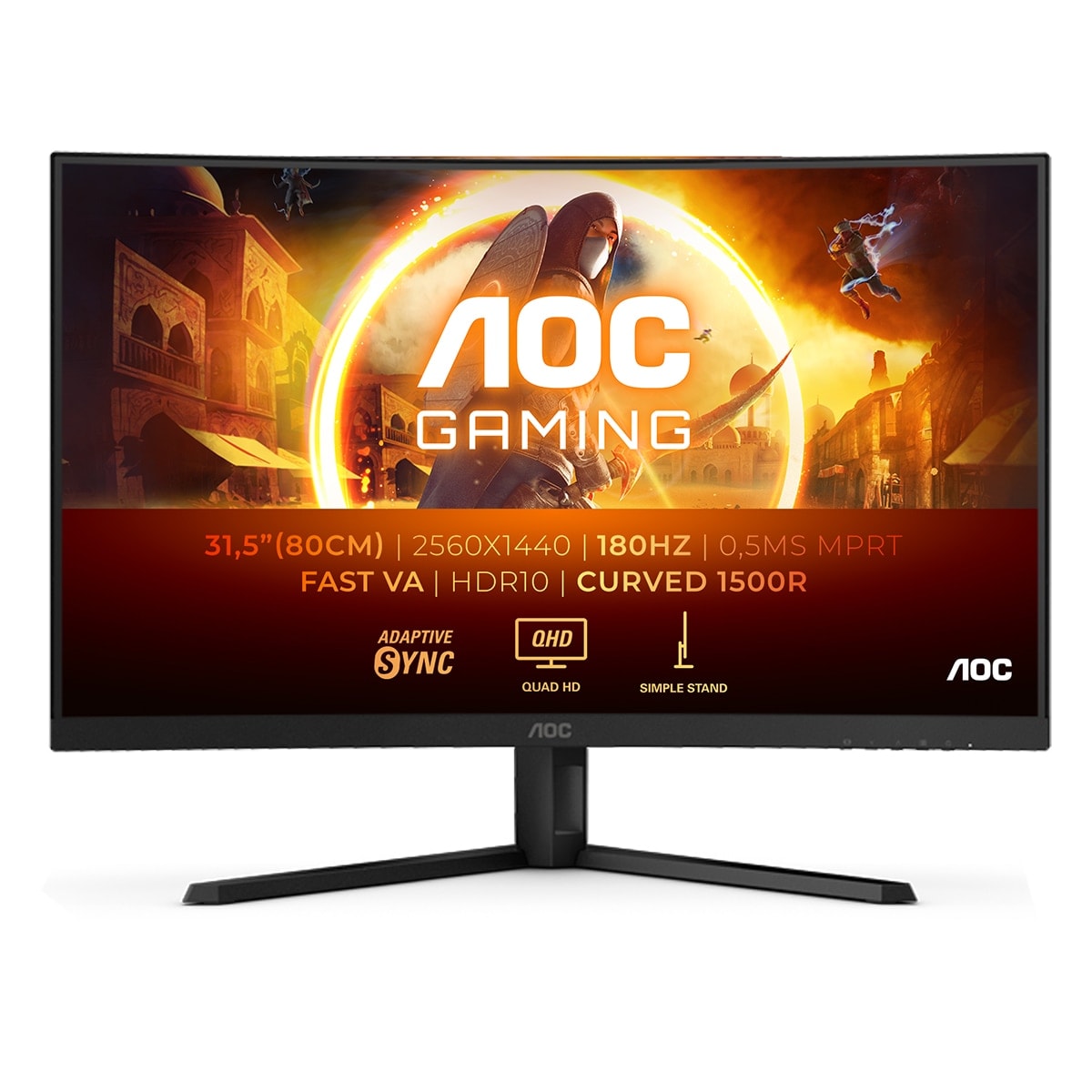 Aoc - Monitor PC curvo Gaming 80cm (31,5") AOC CQ32G4VE, 180 Hz, QHD. - Image 1