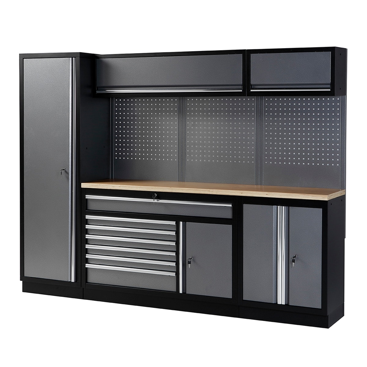 Alyco - Conjunto De Taller De 4 Módulos Con Base De Trabajo Móvil Y Superficie De Trabajo De Madera ALYCO. - Image 1