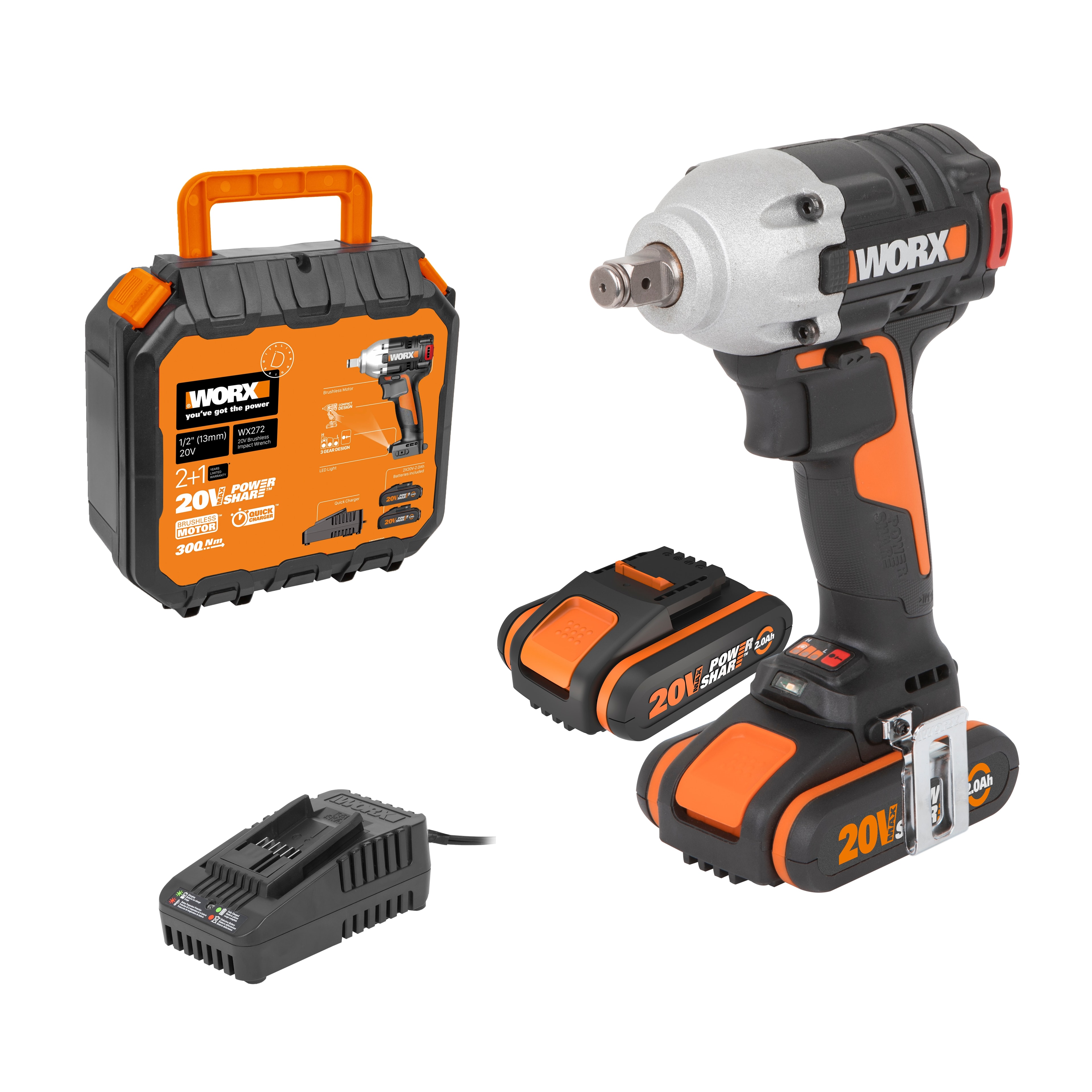 Worx - Atornillador de Impacto Brushless a Batería 20 V WX272 PowerShare. - Image 1