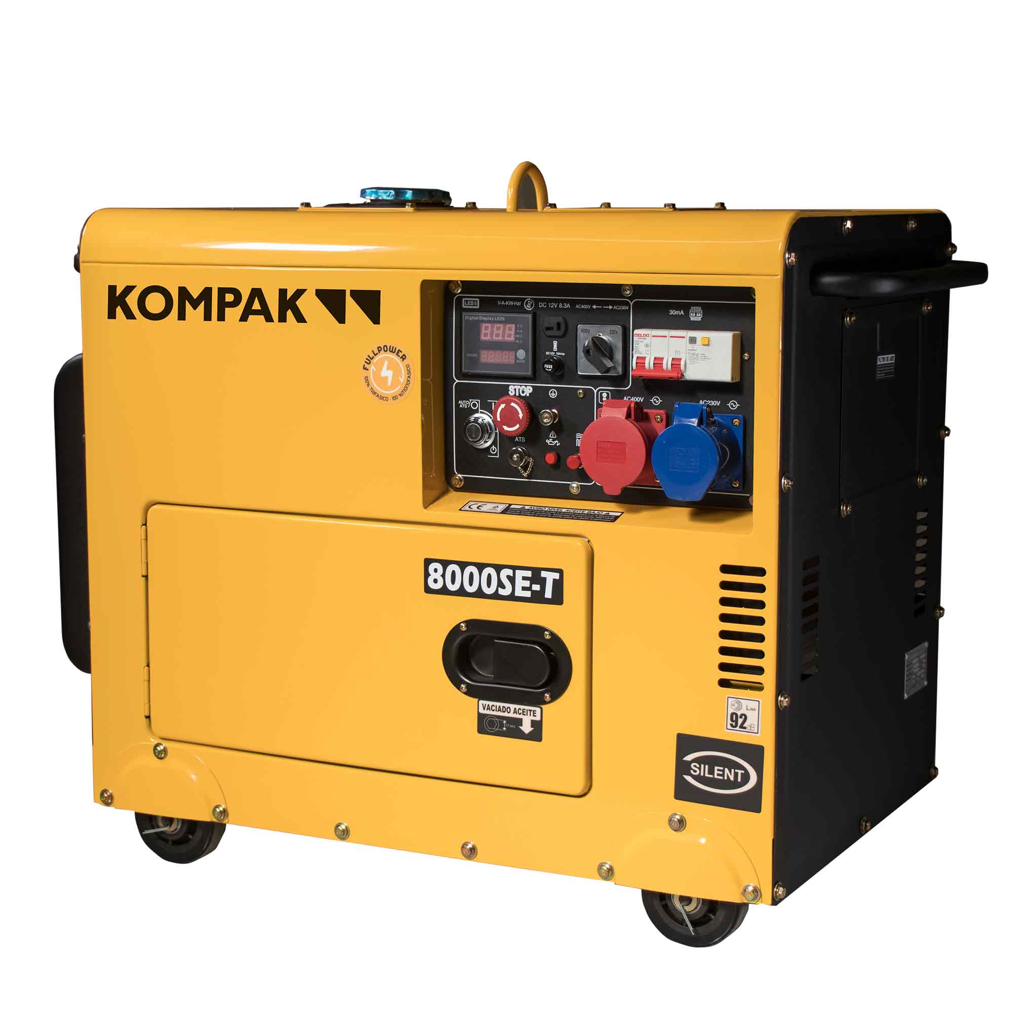KOMPAK - Generador Eléctrico Monofásico y Trifásico Insonorizado Motor Diésel 4T 5,5 kW K-8000SE-T. - Image 1