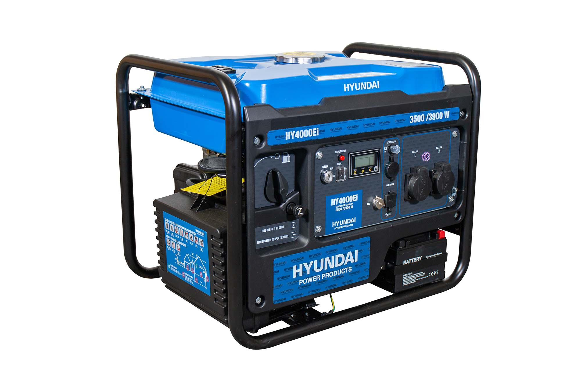 HYUNDAI - Generador Inverter Monofásico Abierto Gasolina 4T 3,5 kW HY4000Ei. - Image 1