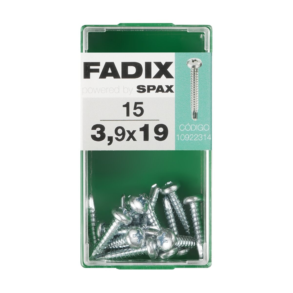 FADIX - Tornillo Roscachapa Cabeza Redonda Ø3,9 x 19 mm - Caja 15 Uds. - Image 1