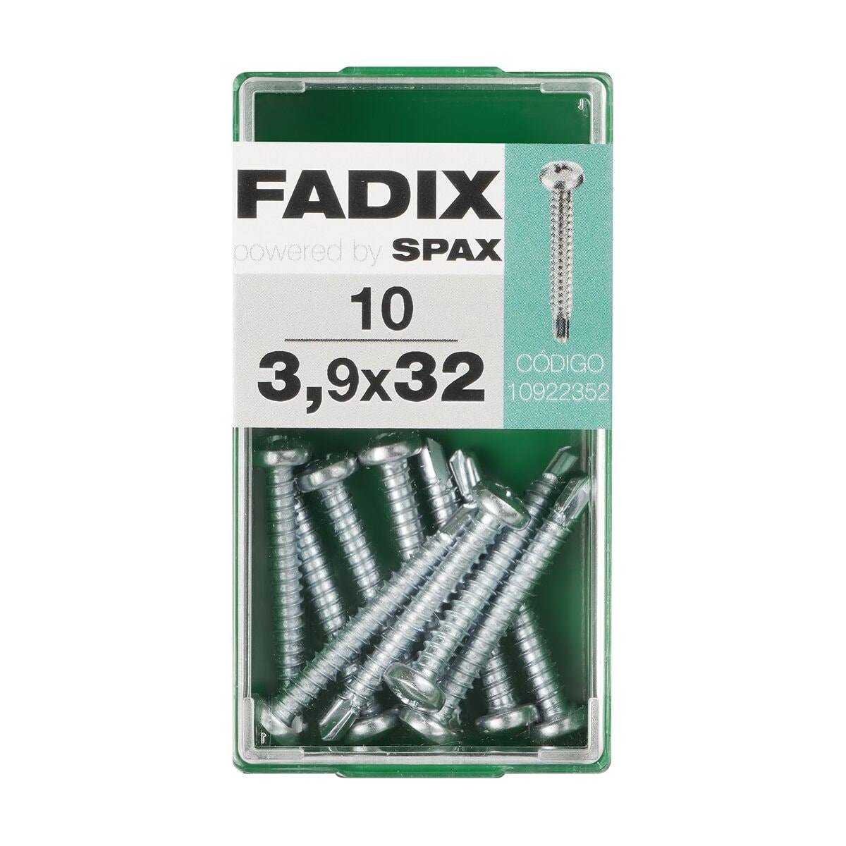 FADIX - Tornillo Roscachapa Cabeza Redonda Ø3,9 x 32 mm - Caja 10 Uds. - Image 1