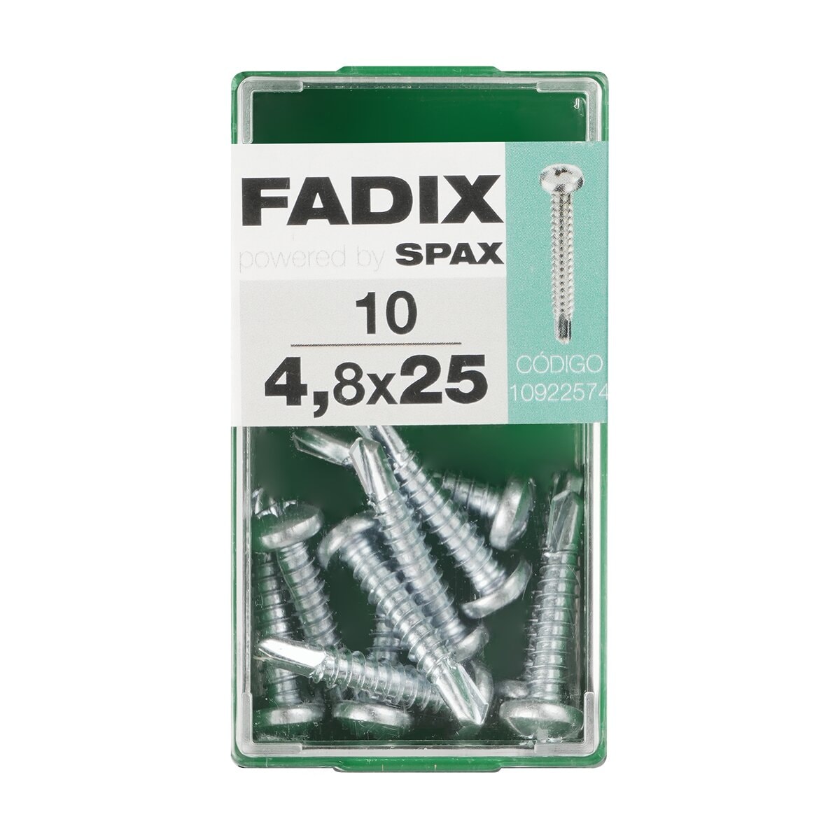 FADIX - Tornillo Roscachapa Cabeza Redonda Ø4,8 x 25 mm - Caja 10 Uds. - Image 1