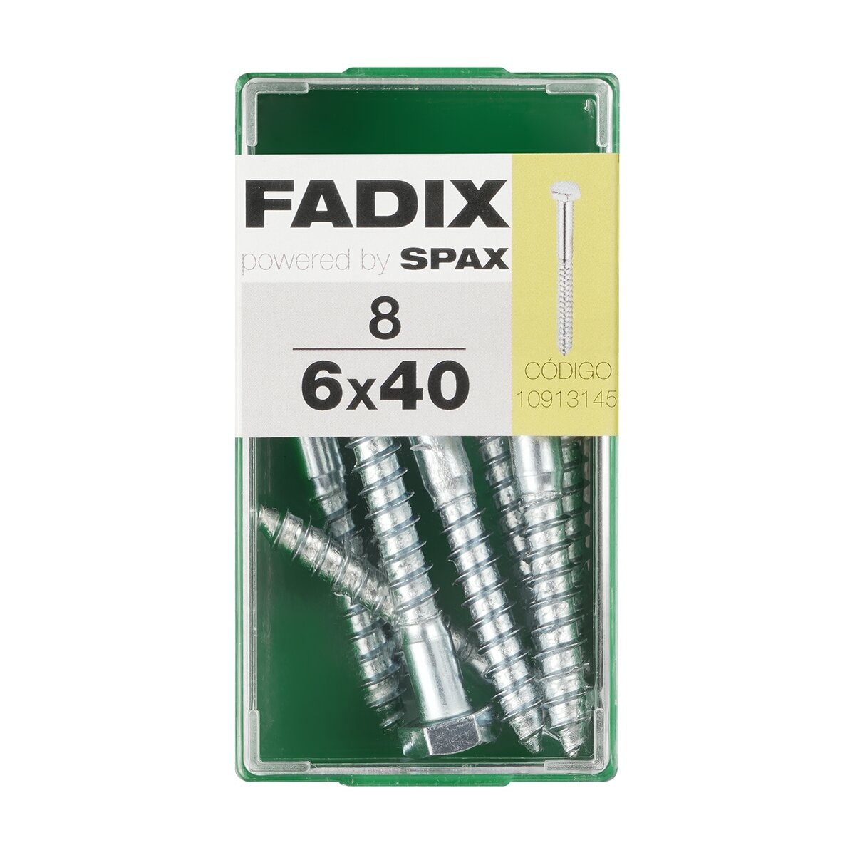FADIX - Tornillo DIN 571 Cabeza Hexagonal y Rosca para Madera y Aglomerado Ø6 x 40 mm - Caja 8 Uds. - Image 1