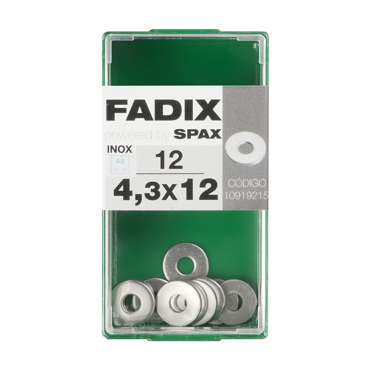 FADIX - Arandela Plana de Ala Ancha Acero Inoxidable Ø4,3 x Ø12 mm - Caja 12 Uds. - Image 1