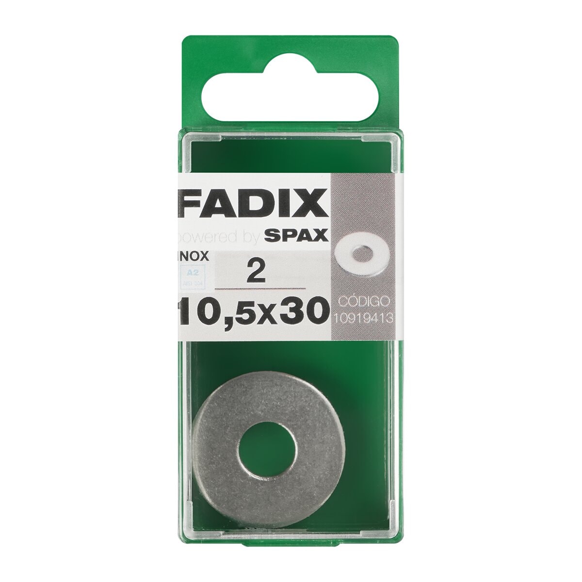 FADIX - Arandela Plana de Ala Ancha Acero Inoxidable Ø10,5 x Ø30 mm - Caja 2 Uds. - Image 1