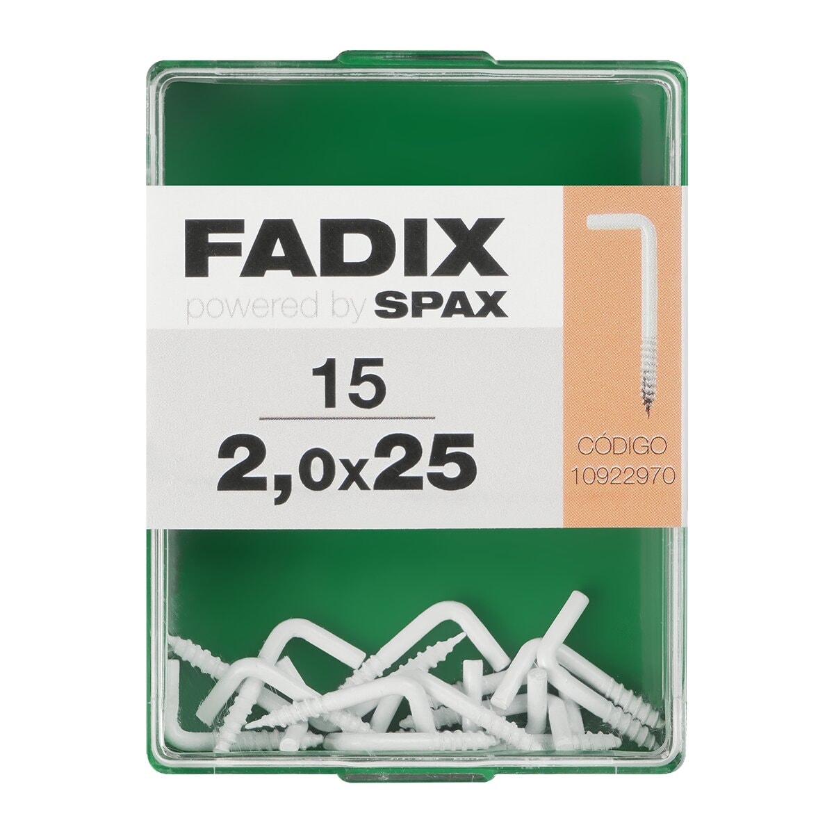 FADIX - Alcayata Roscada Blanca Ø2 x 25 mm - Caja 15 Uds. - Image 1