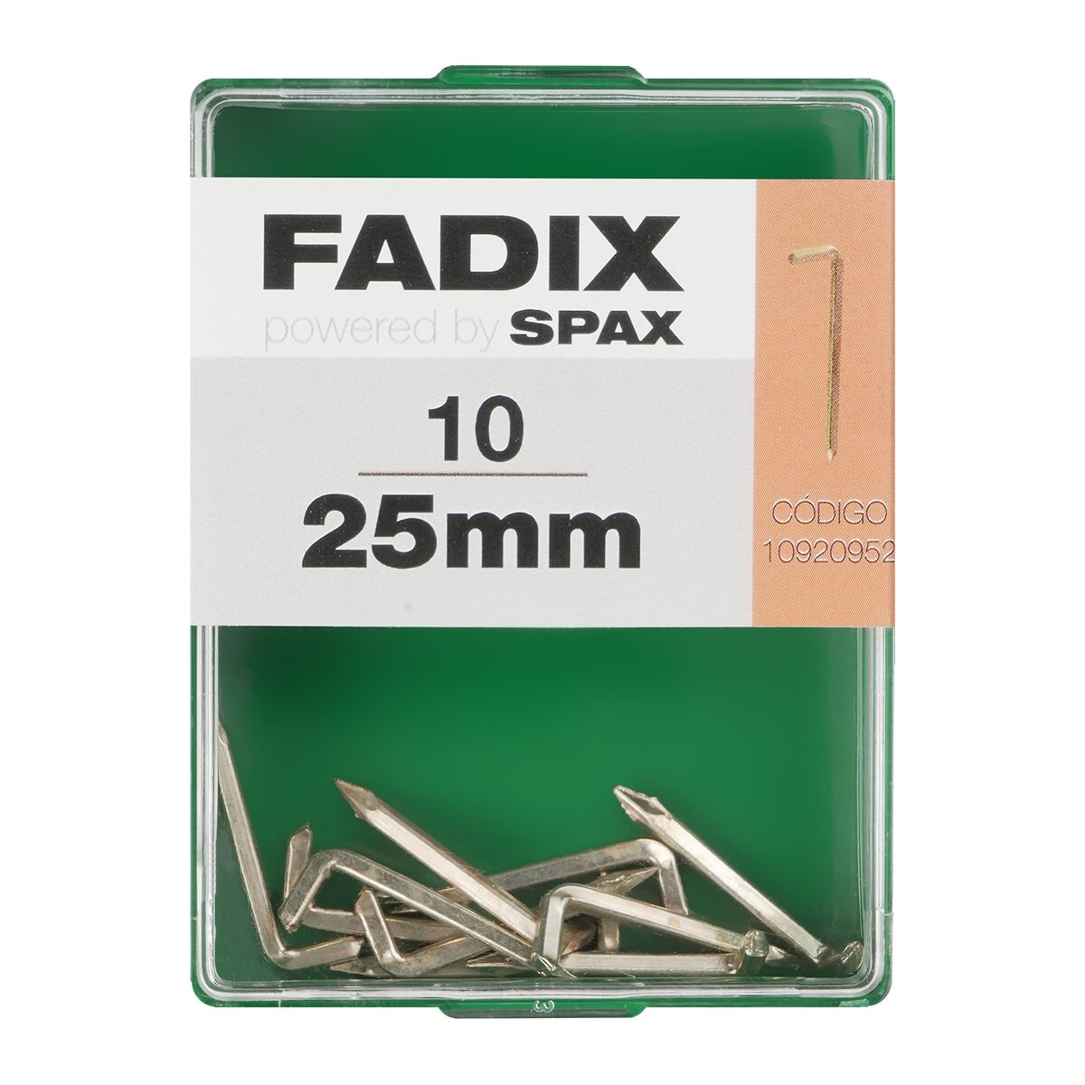 FADIX - Alcayata Acero Cuadrada 25 mm - Caja 10 Uds. - Image 1