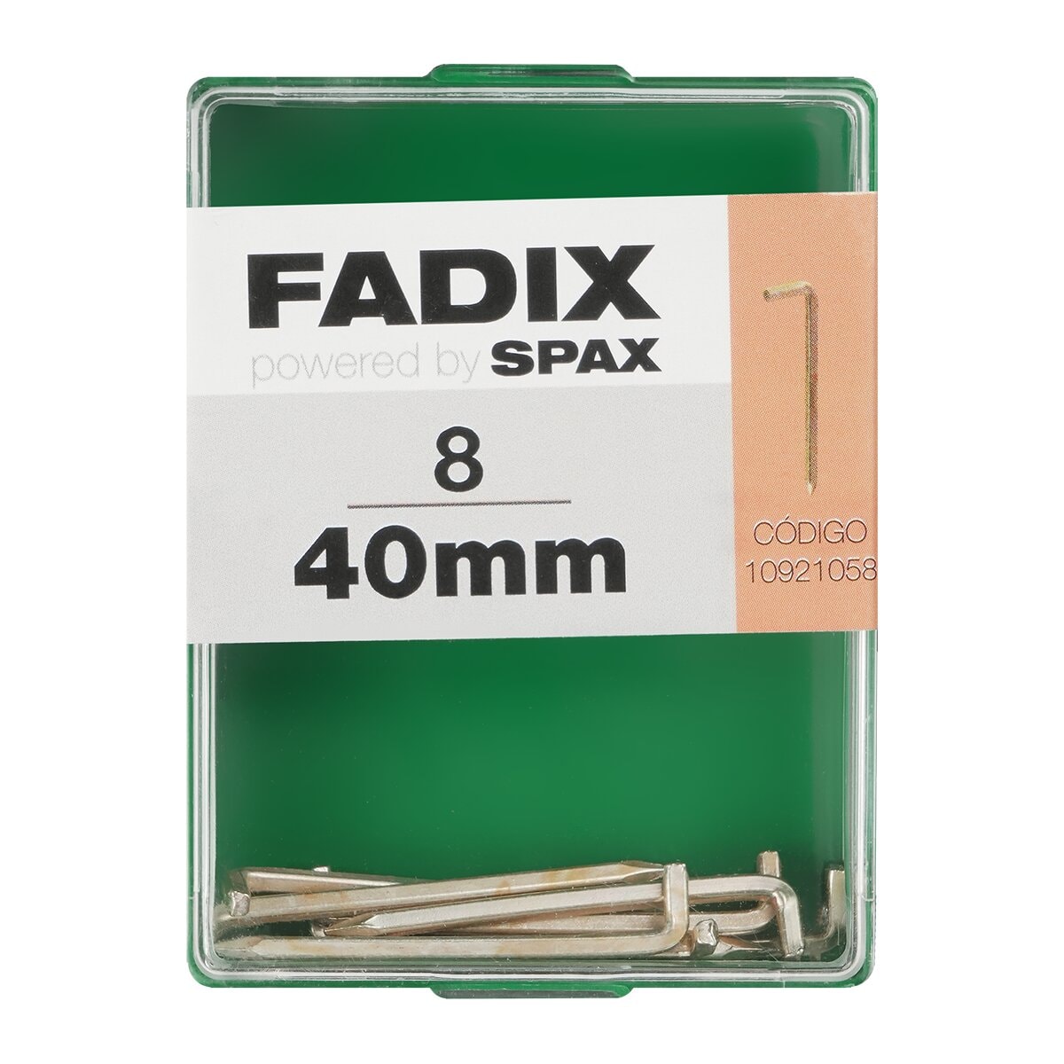 FADIX - Alcayata Acero Cuadrada 40 mm - Caja 8 Uds. - Image 1