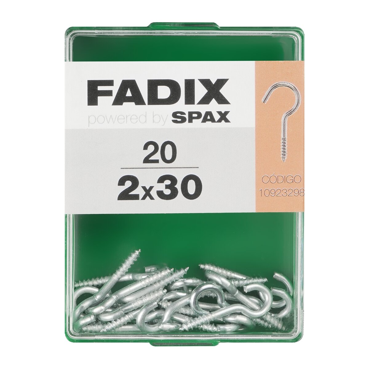 FADIX - Hembrilla Abierta Cinc Ø2 x 30 mm - Caja 20 Uds. - Image 1