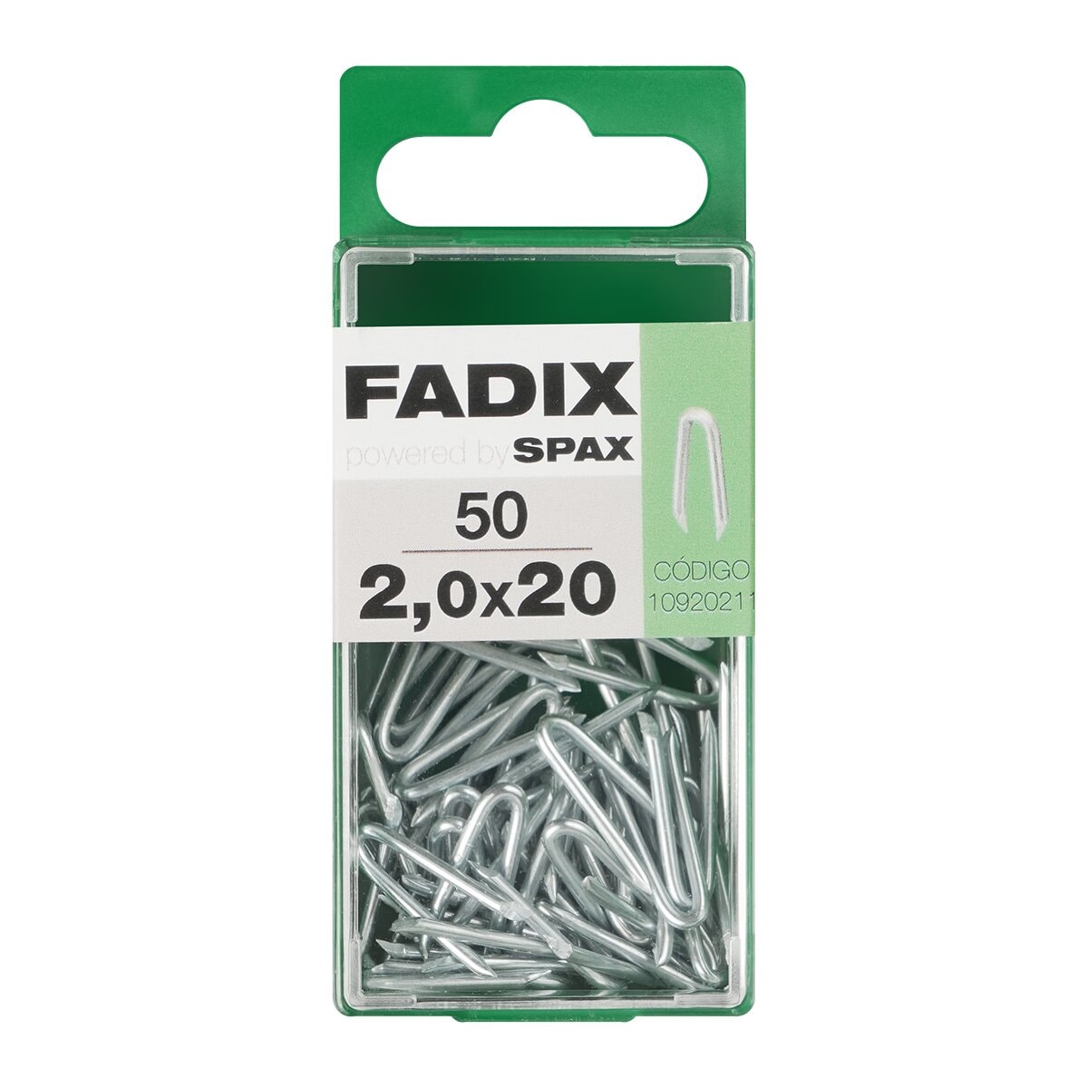 FADIX - Grampillones Cincados 2 x 20 mm - Caja 50 Uds. - Image 1